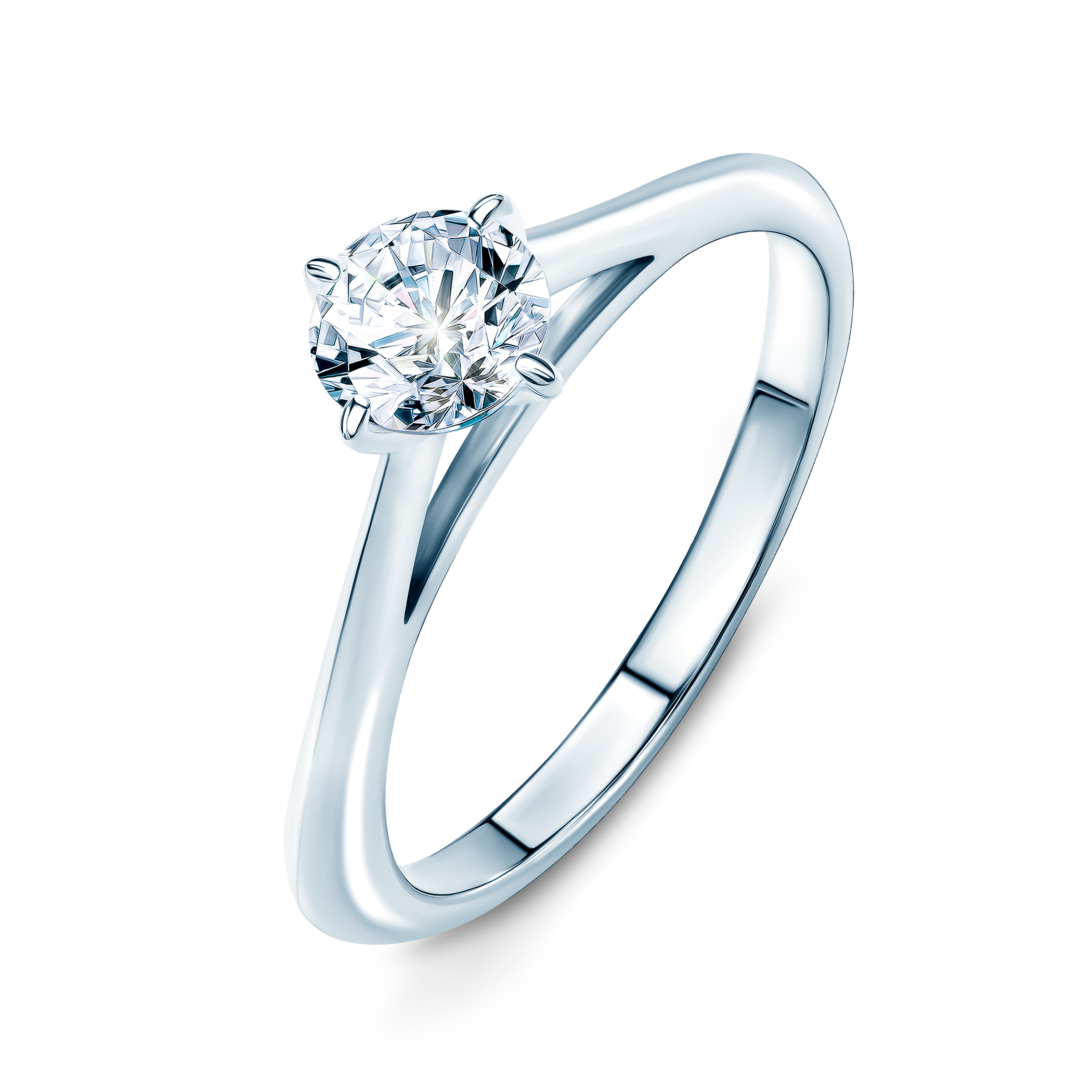 Pierścionek zaręczynowy The Light: białe złoto, diament