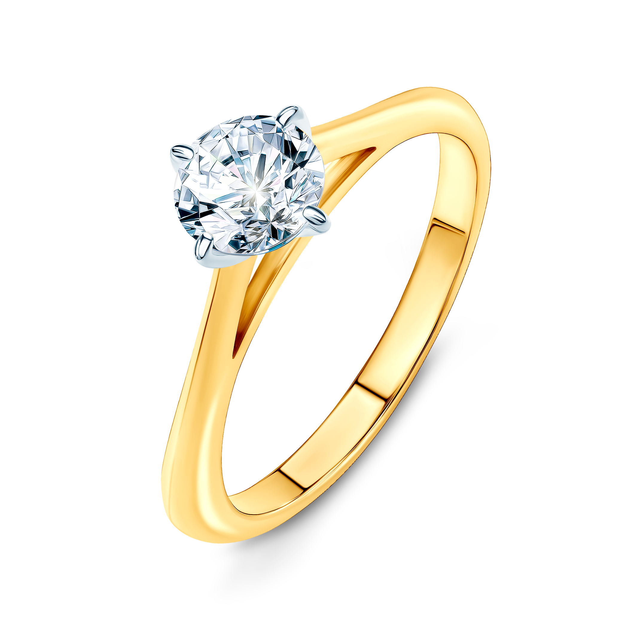 Verlobungsring The Light: Zweifarbiges Gold, mit Diamant