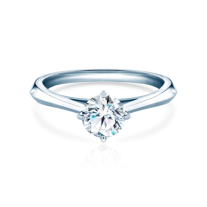 Zásnubný prsteň The Light: biele zlato, diamant