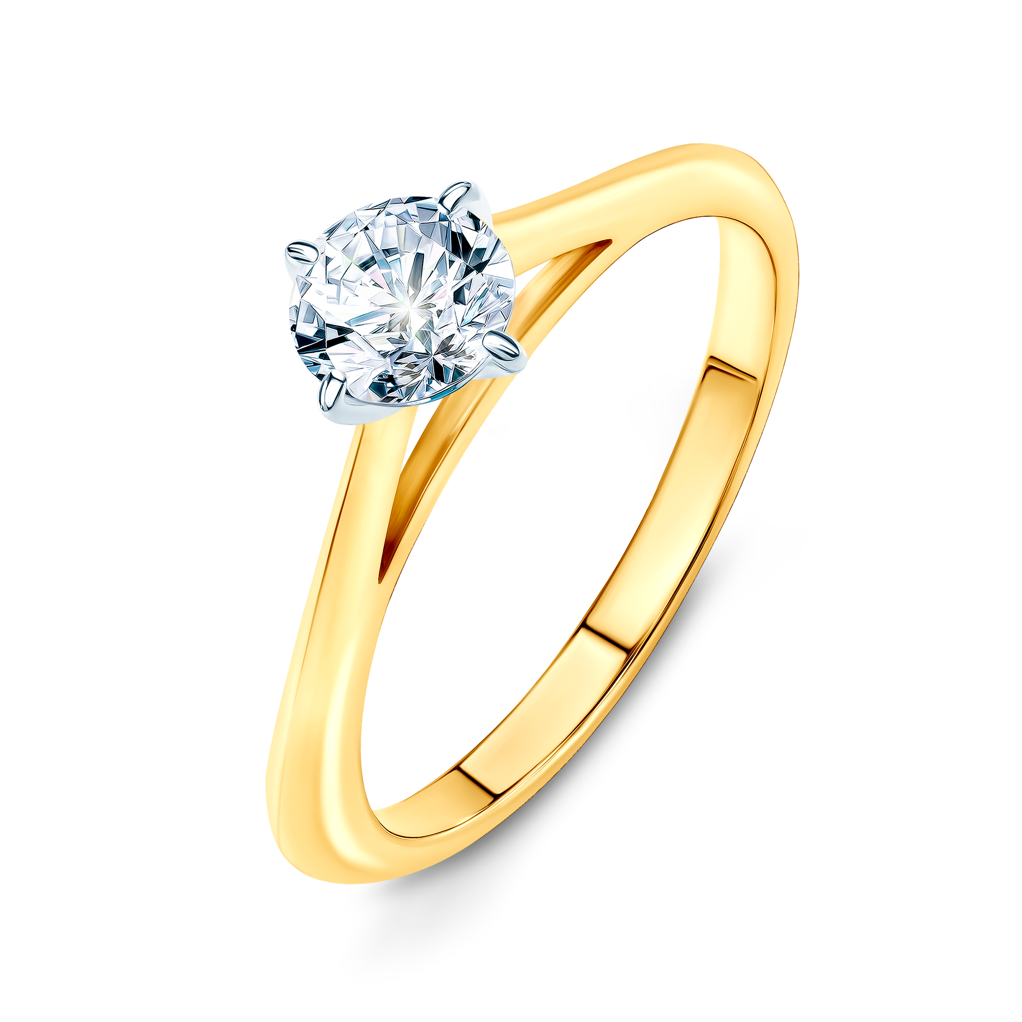 Verlobungsring The Light: Zweifarbiges Gold, mit Diamant