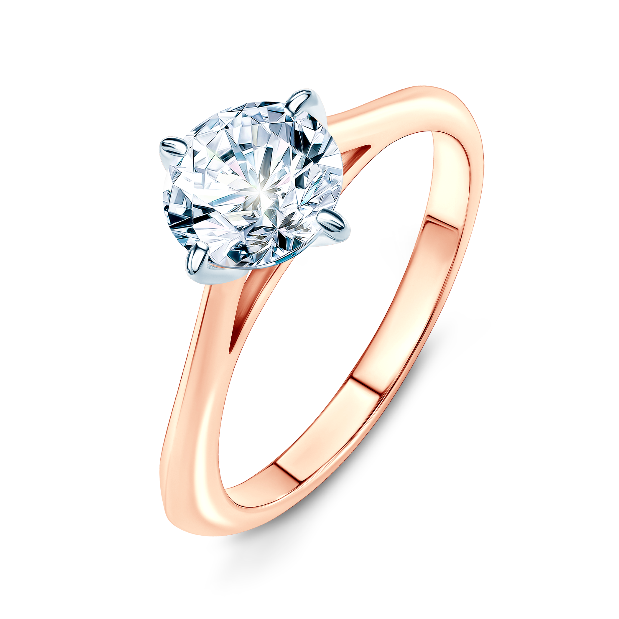 Pierścionek zaręczynowy The Light: dwukolorowe złoto, z diamentem