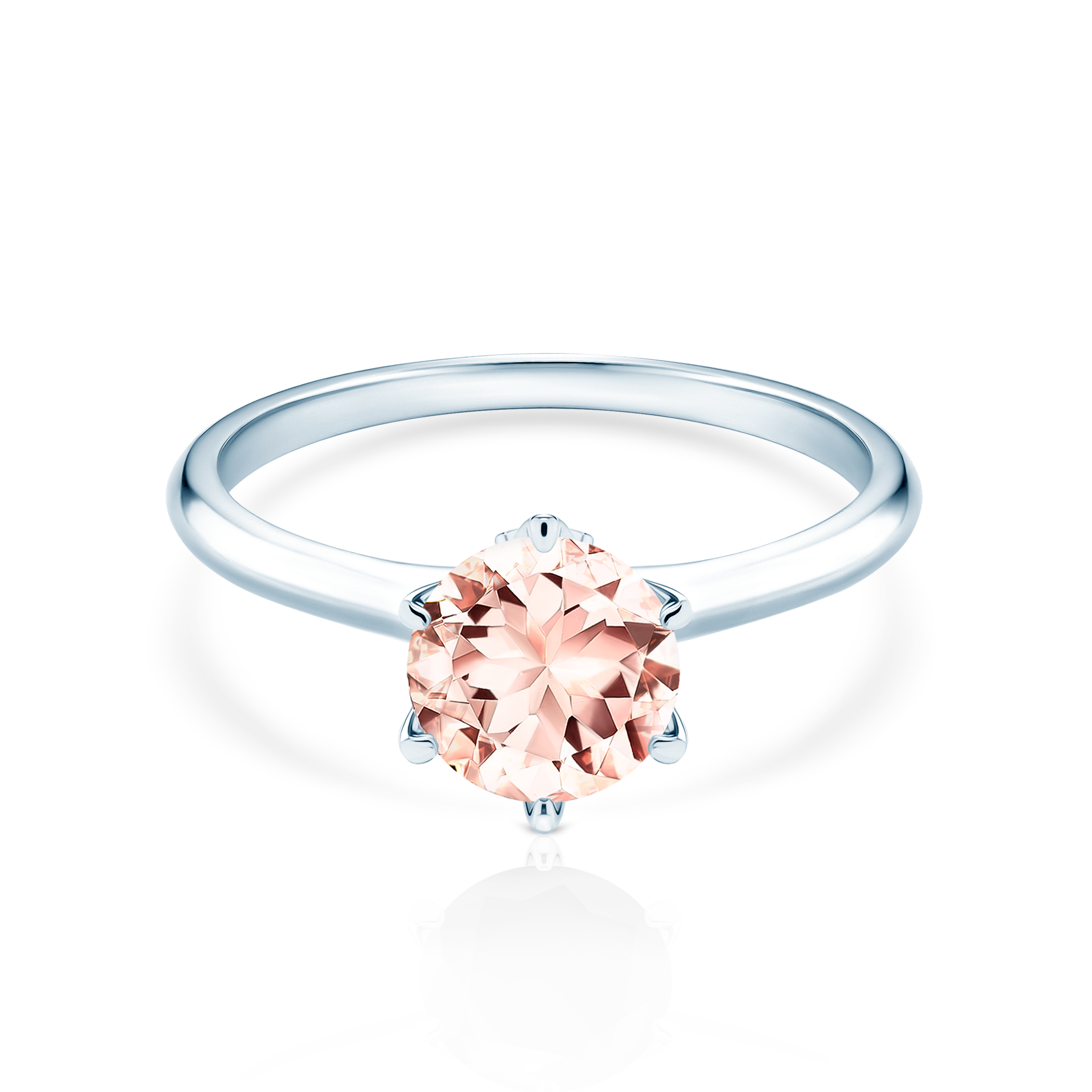 Pierścionek zaręczynowy The Journey: białe złoto, morganit