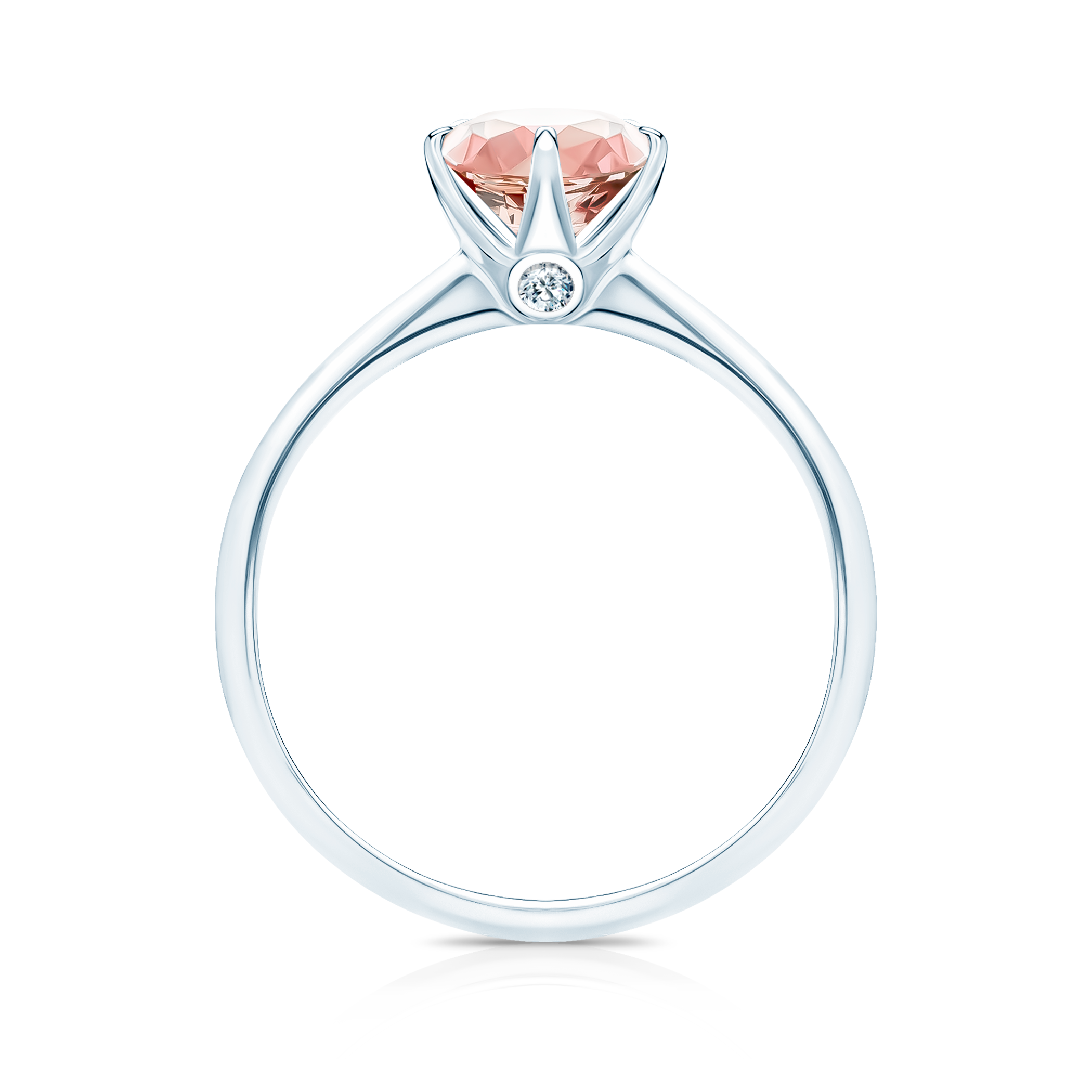 Pierścionek zaręczynowy The Journey: białe złoto, morganit