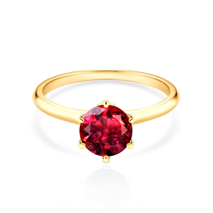 The Journey Collection | Solitaire Engagement Ring: gold, ruby
