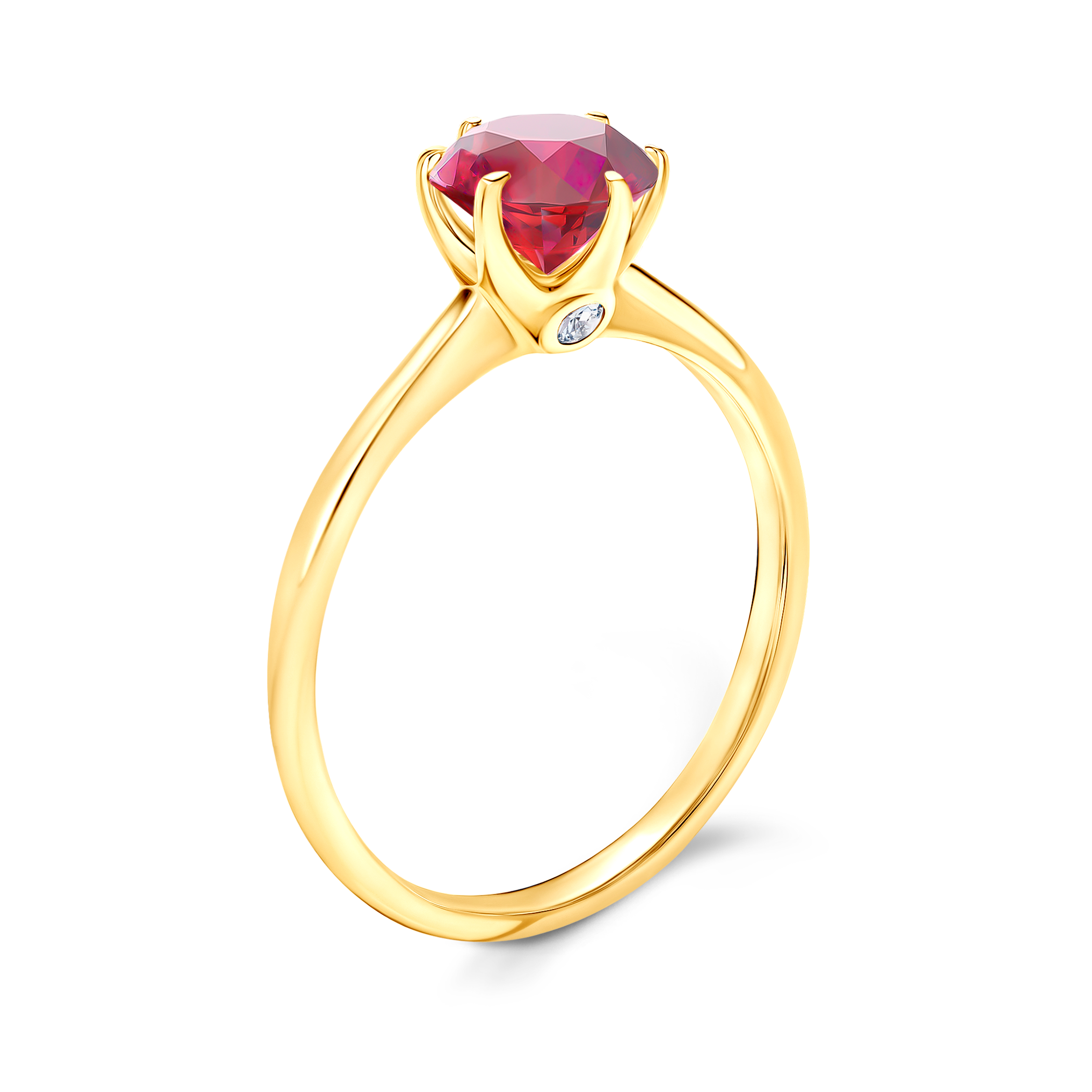 Pierścionek zaręczynowy The Journey: złoty, rubin