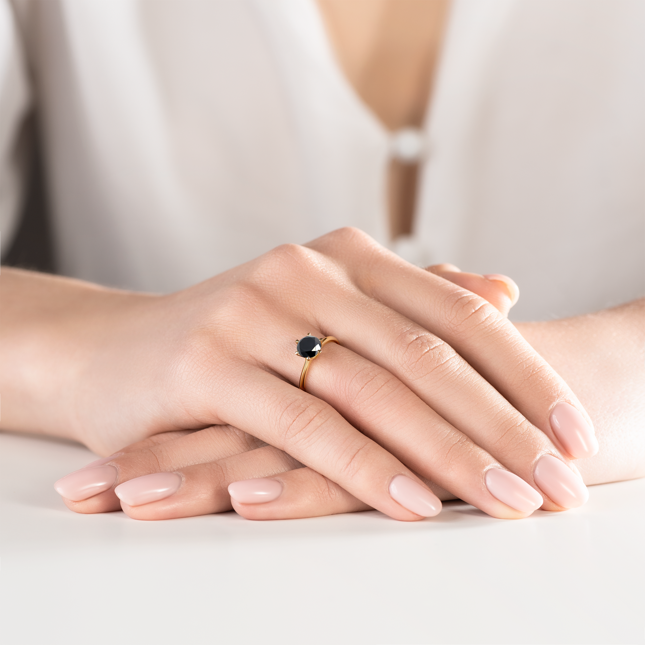 Verlobungsring The Journey: Gold, Schwarz Diamant