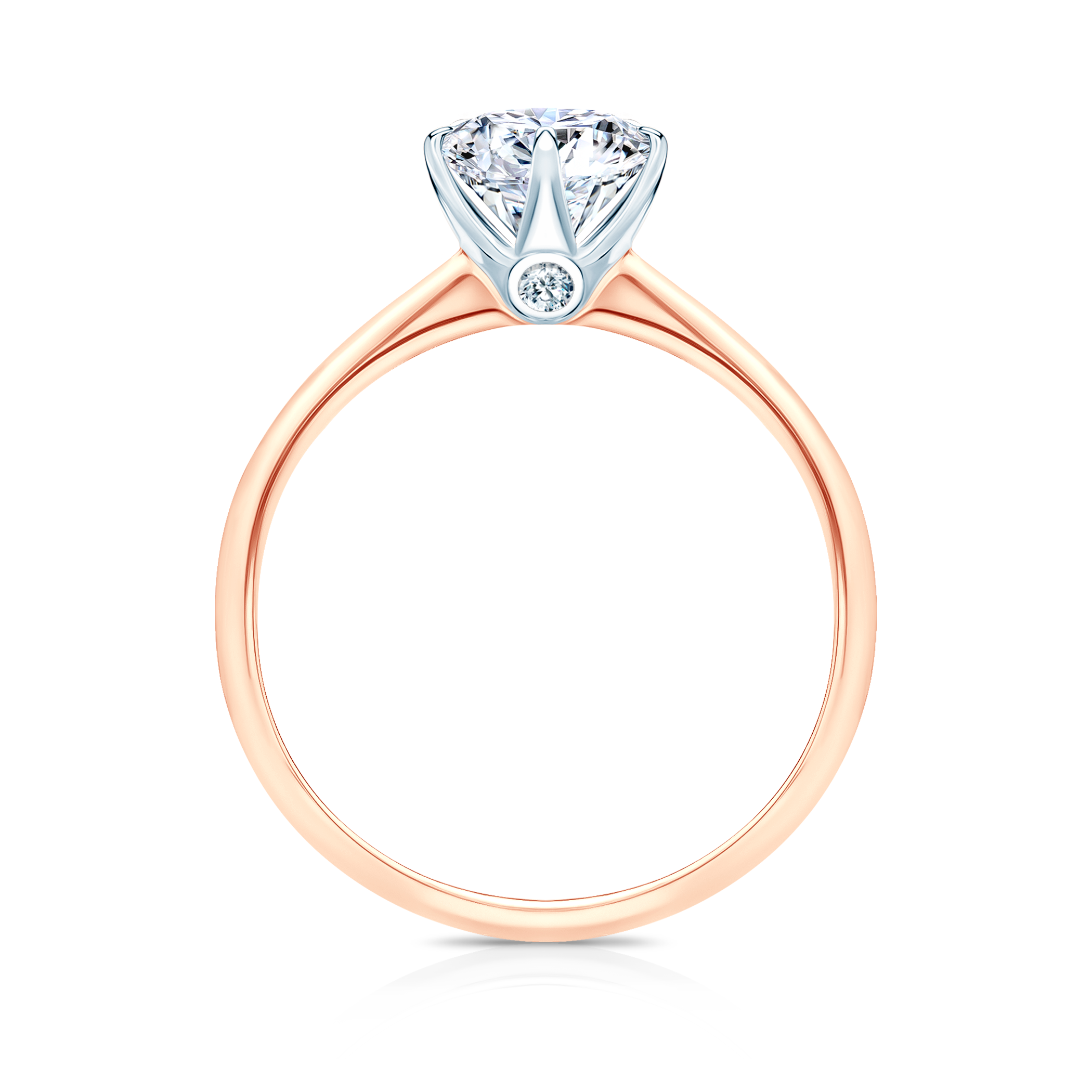 Pierścionek zaręczynowy The Journey: dwukolorowe złoto, z białym szafirem