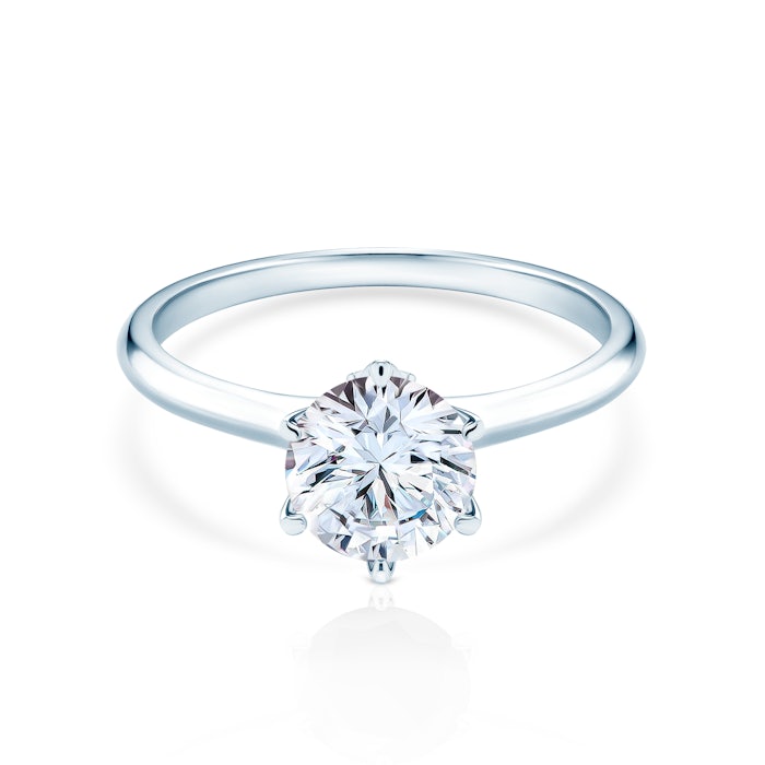 The Journey Collection | Solitaire Engagement Ring: white gold, white sapphire