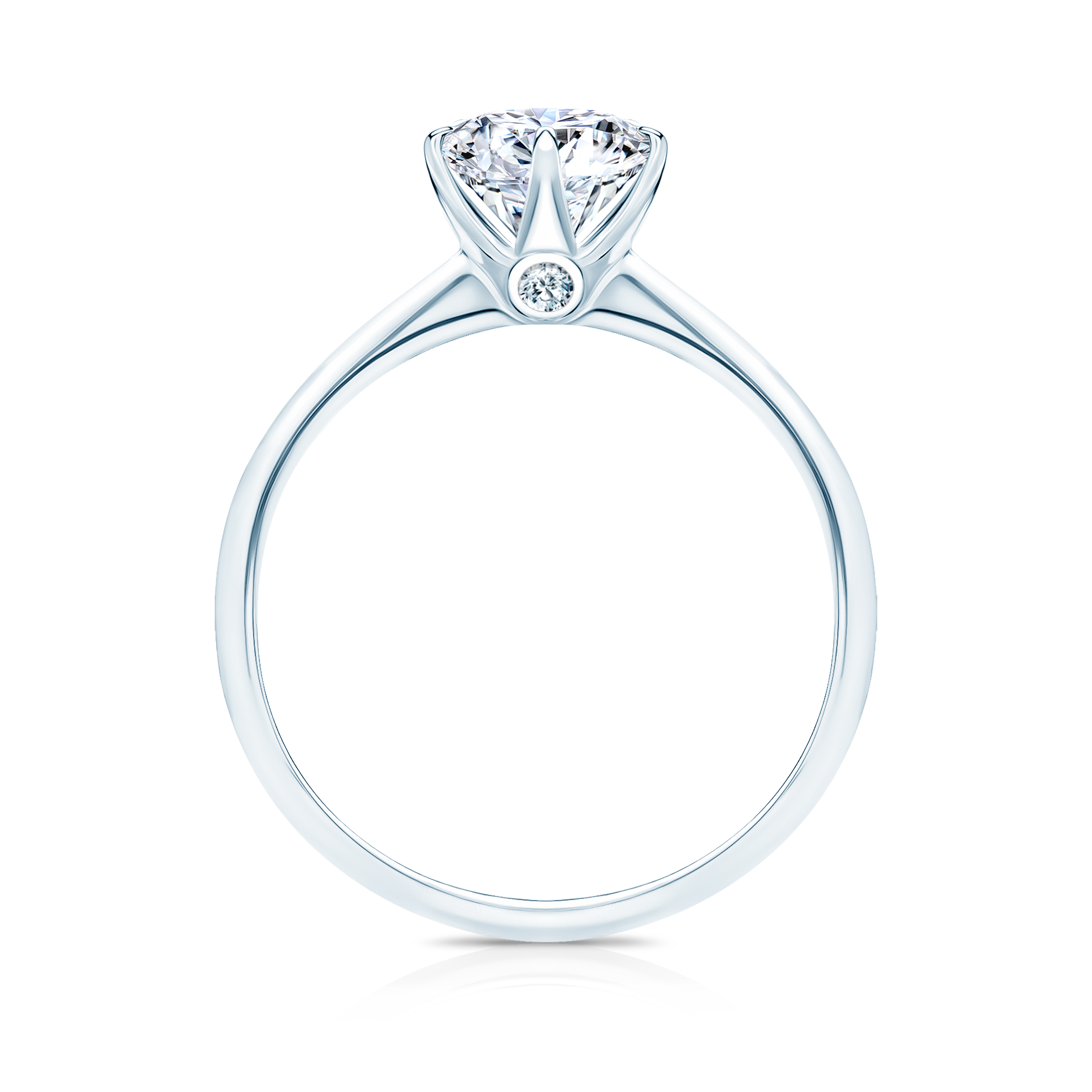 Verlobungsring The Journey: Weißgold, Weißer Saphir