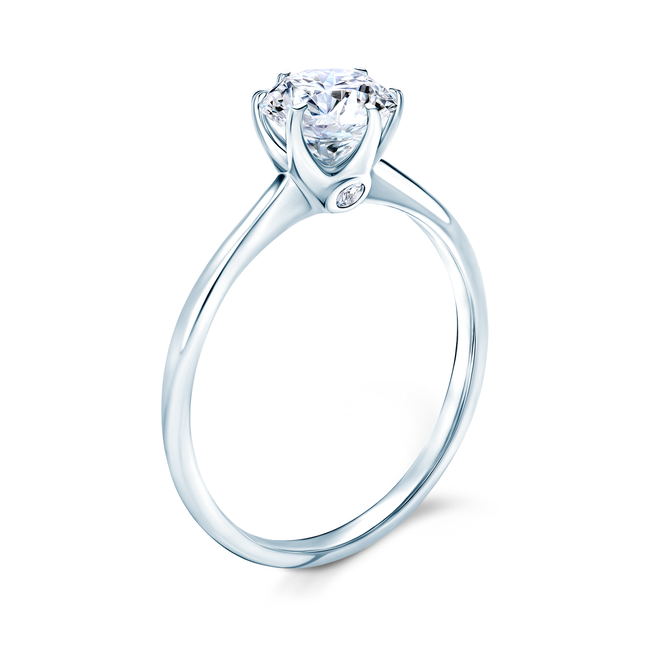 Verlobungsring The Journey: Weißgold, Weißer Saphir