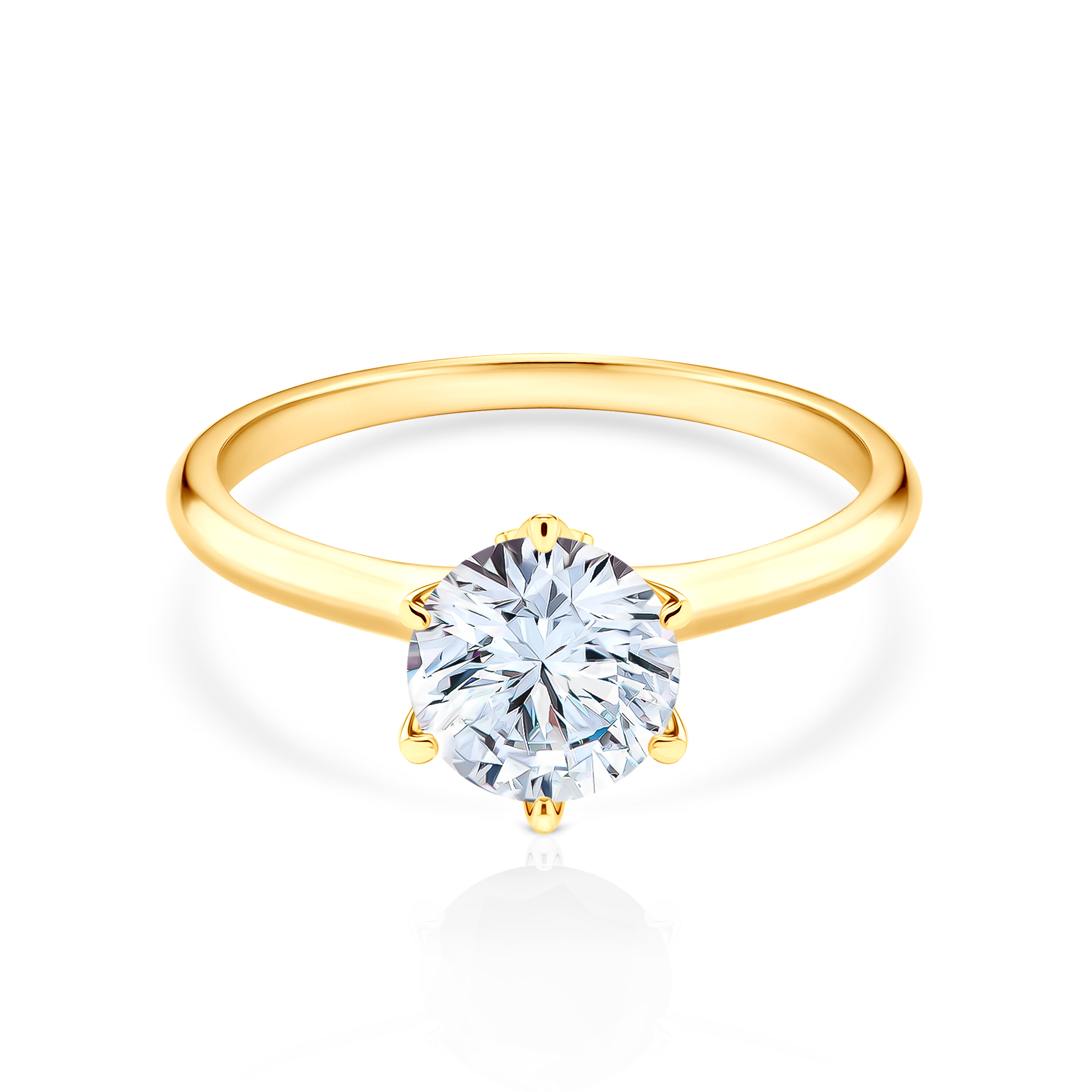 Zásnubní prsten The Journey: žluté zlato, bílý safír