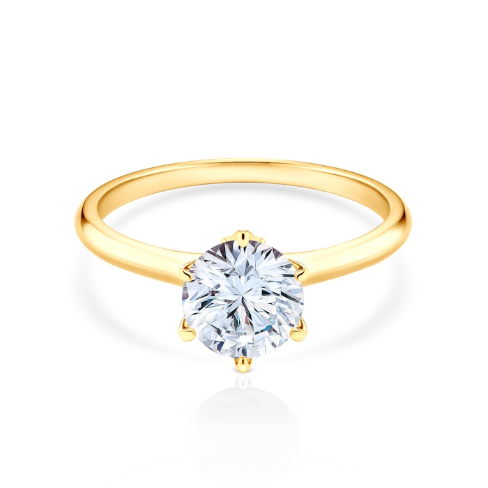 The Journey Collection | Solitaire Engagement Ring: gold, white sapphire