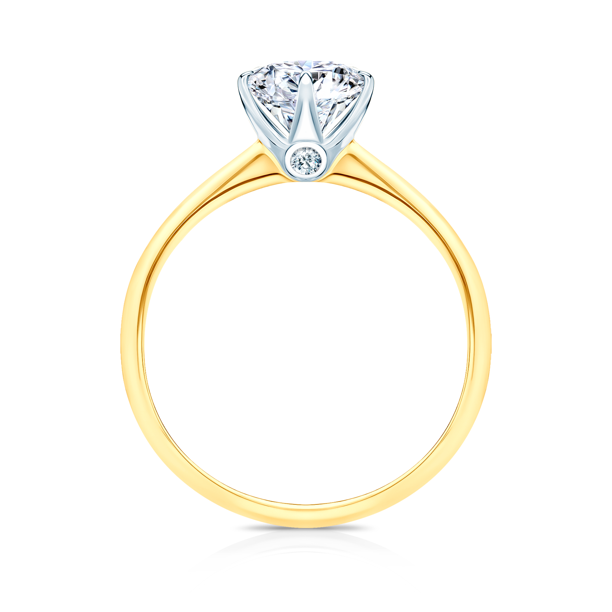 Verlobungsring The Journey: Zweifarbiges Gold, mit weißem Saphir