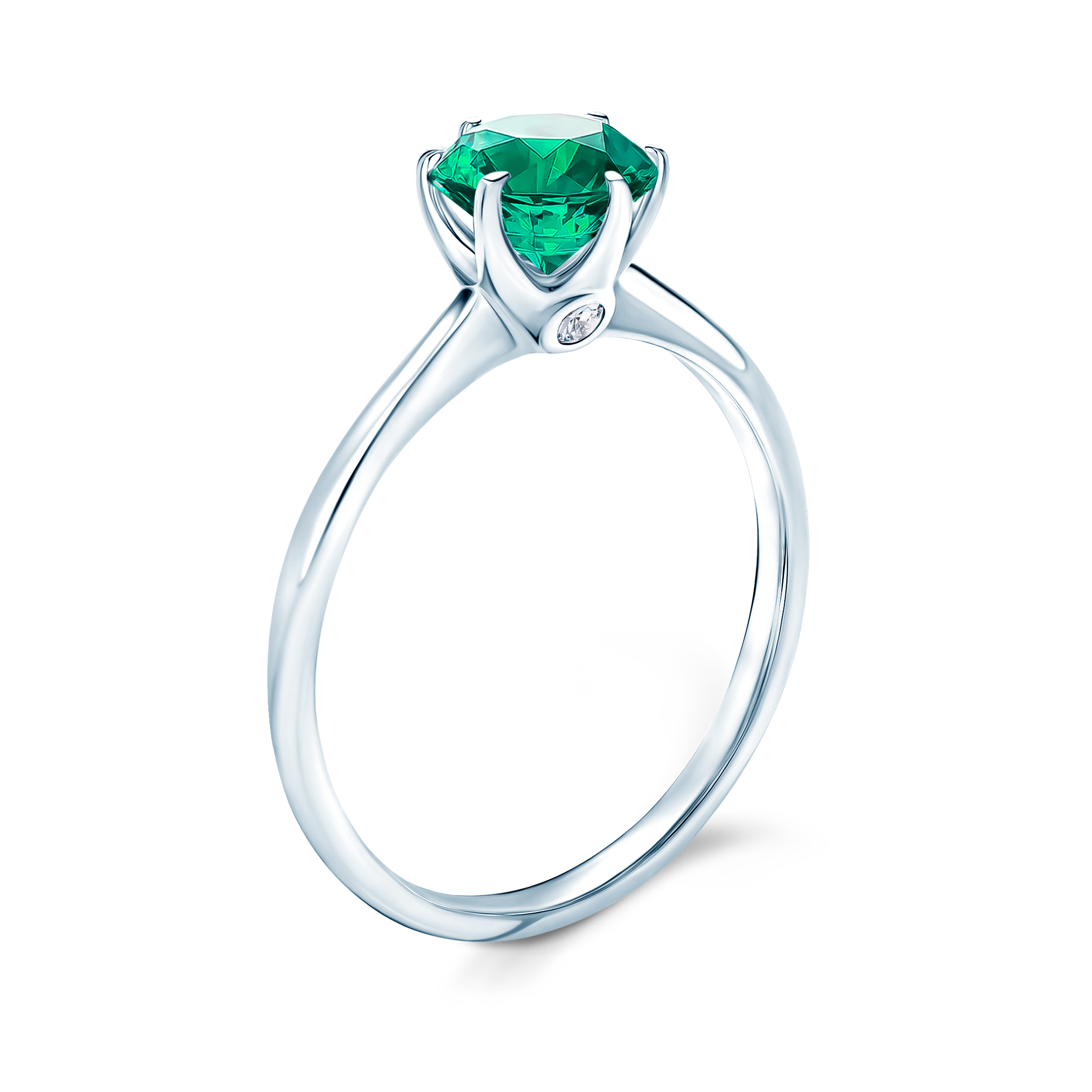 Verlobungsring The Journey: Weißgold, Smaragd - 4