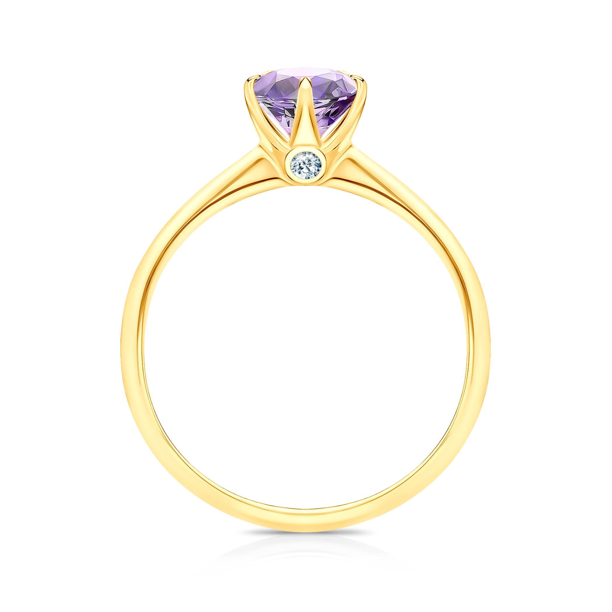 Pierścionek zaręczynowy The Journey: złoty, fioletowy szafir - 3