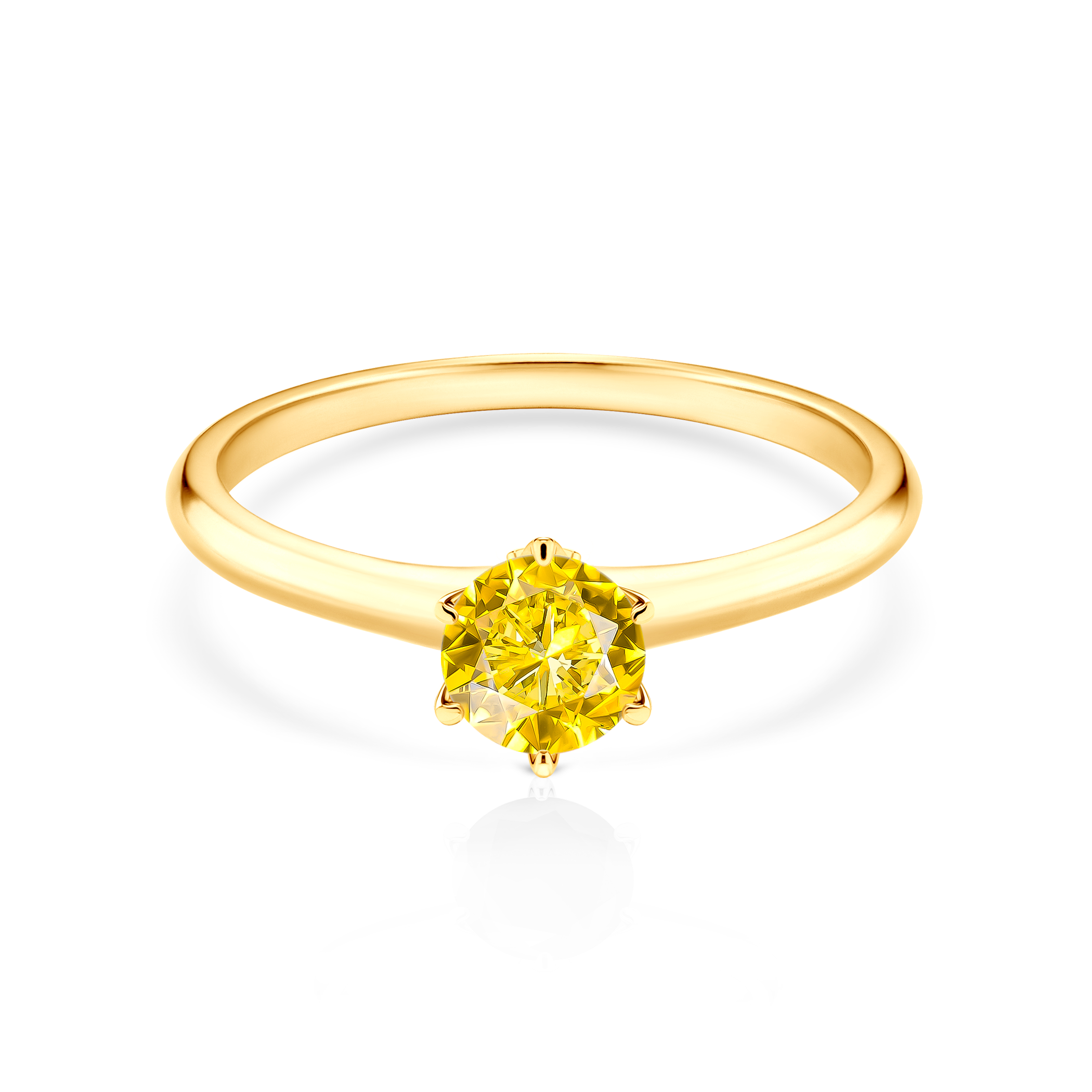 Zásnubní prsten The Journey: žluté zlato, žlutý safír