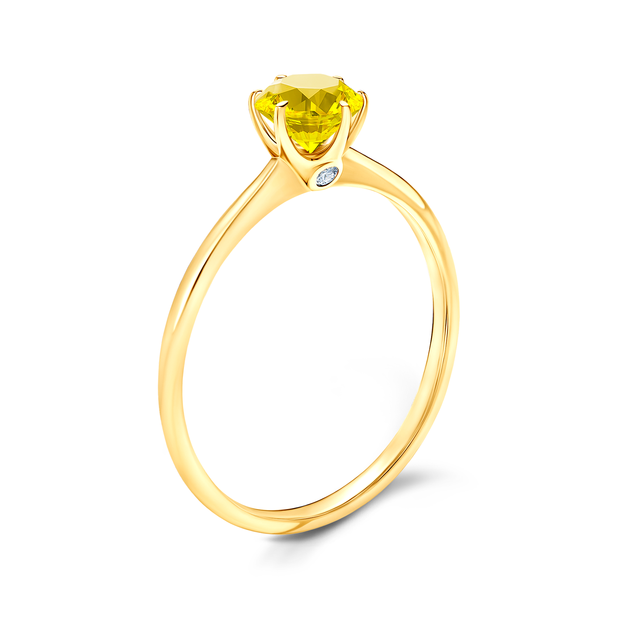 Pierścionek zaręczynowy The Journey: złoty, żółty szafir - 4