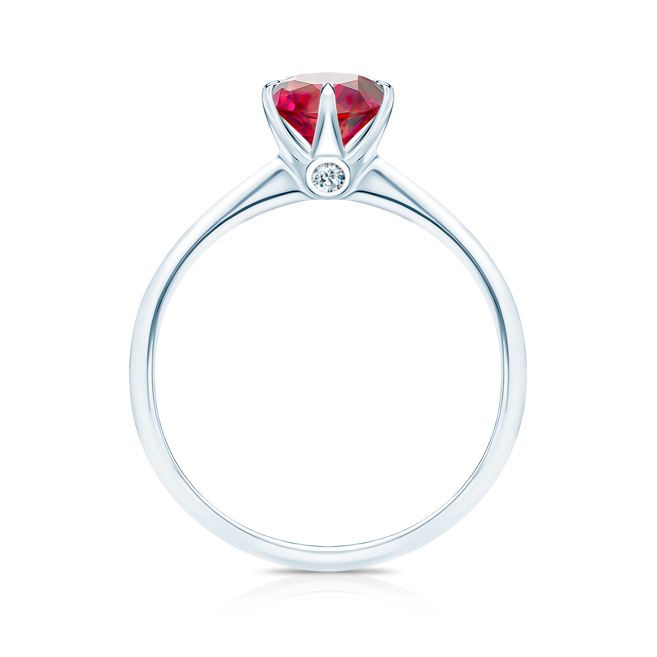 Pierścionek zaręczynowy The Journey: białe złoto, rubin