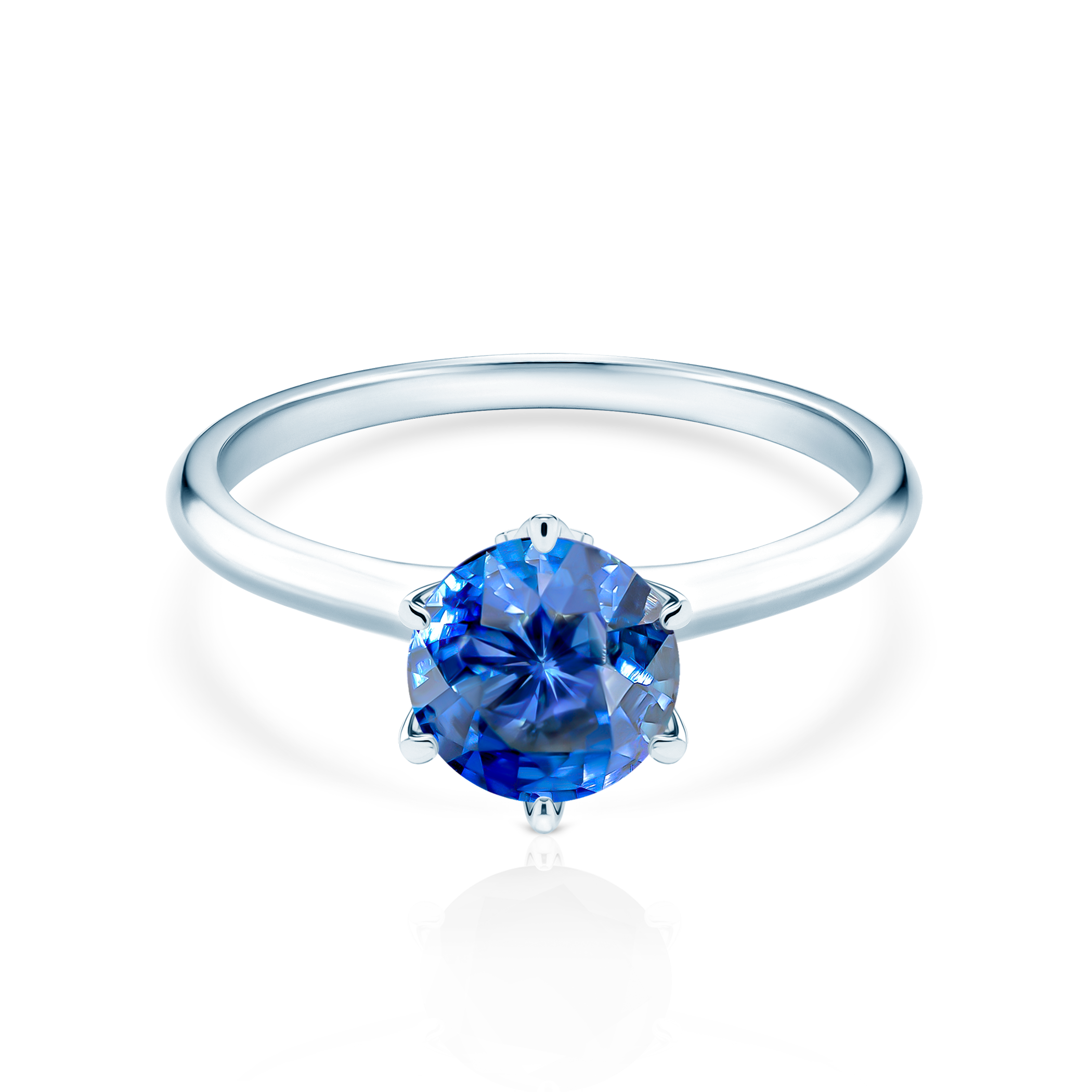 Zásnubní prsten The Journey: bílé zlato, modrý safír