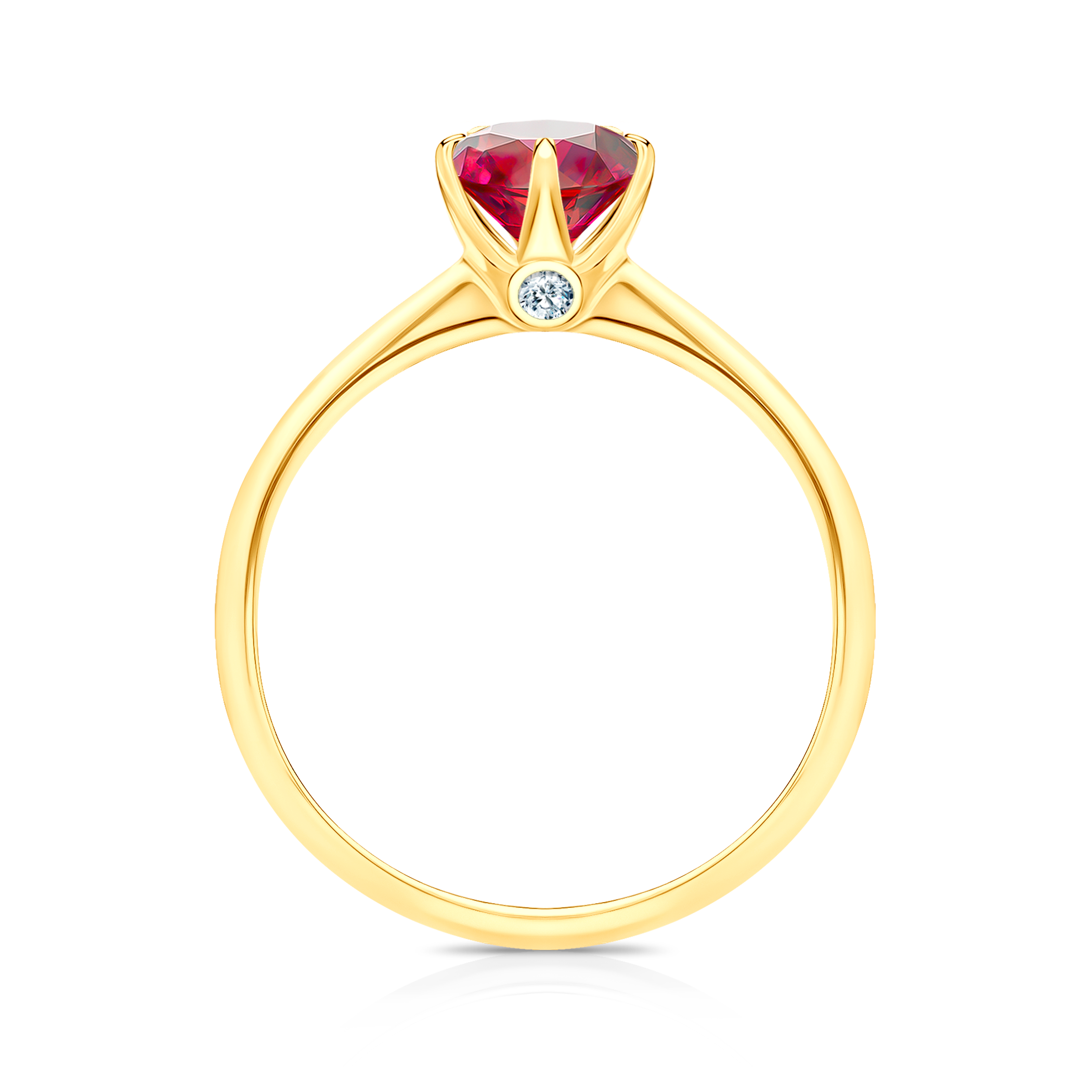 Pierścionek zaręczynowy The Journey: złoty, rubin