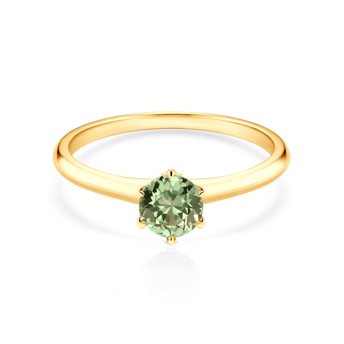 The Journey Collection | Solitaire Engagement Ring: gold, green sapphire