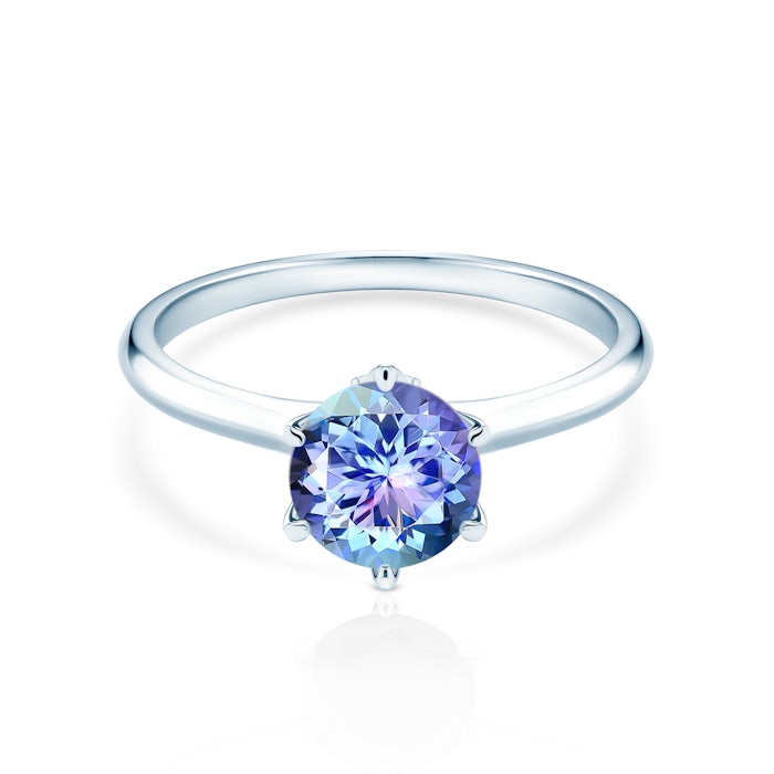 Pierścionek zaręczynowy The Journey: białe złoto, tanzanit