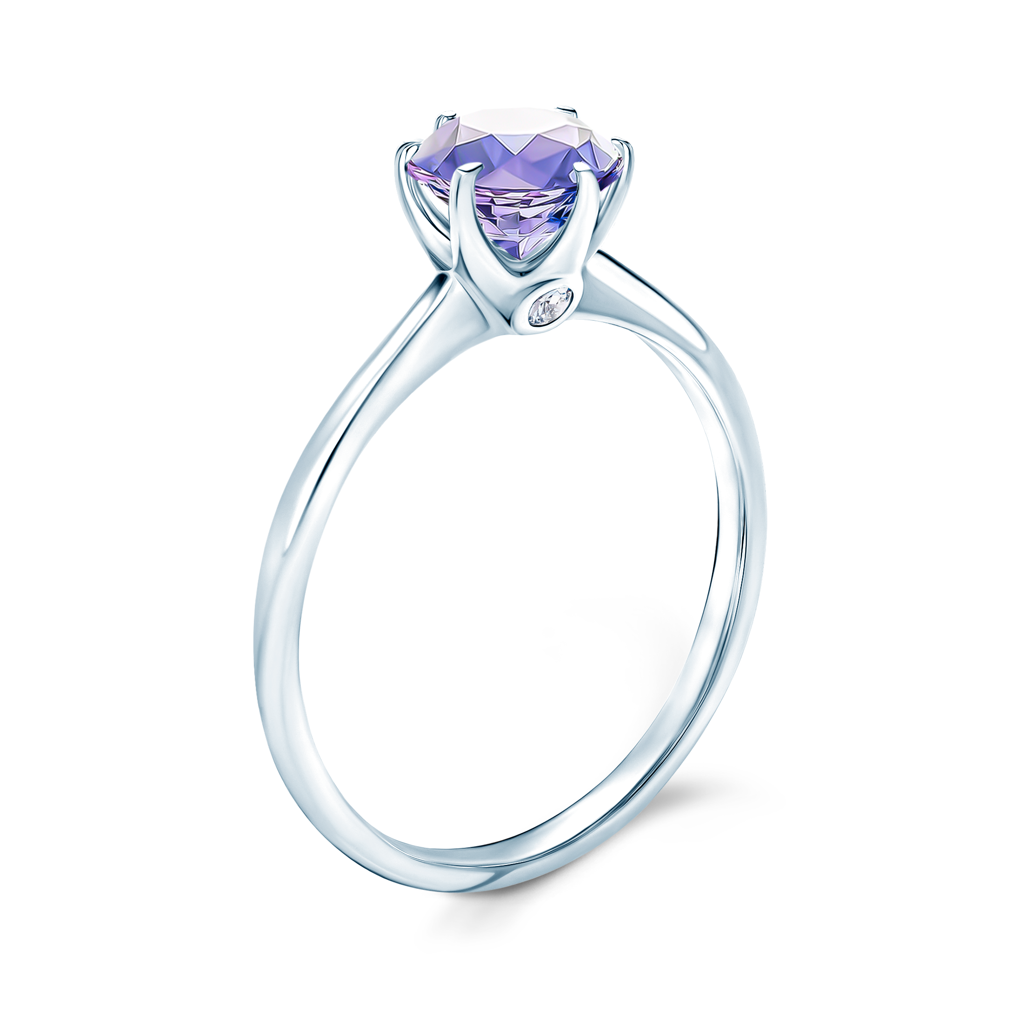 Pierścionek zaręczynowy The Journey: białe złoto, tanzanit - 4