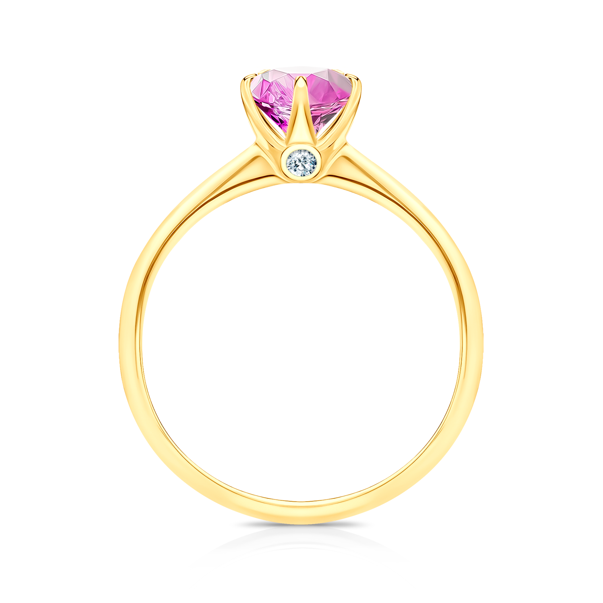 Verlobungsring The Journey: Gold, Rosa Saphir