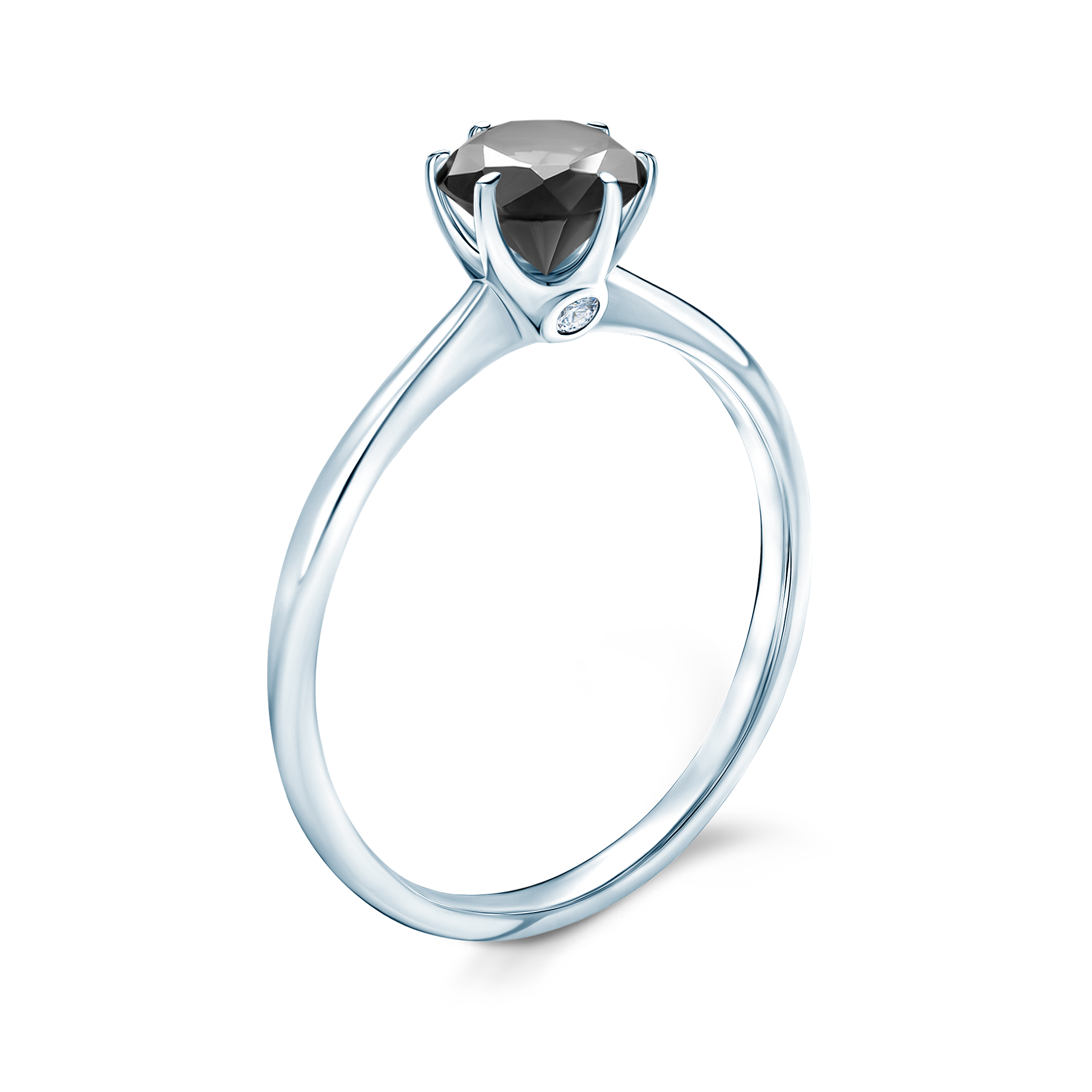 Verlobungsring The Journey: Weißgold, Schwarz Diamant