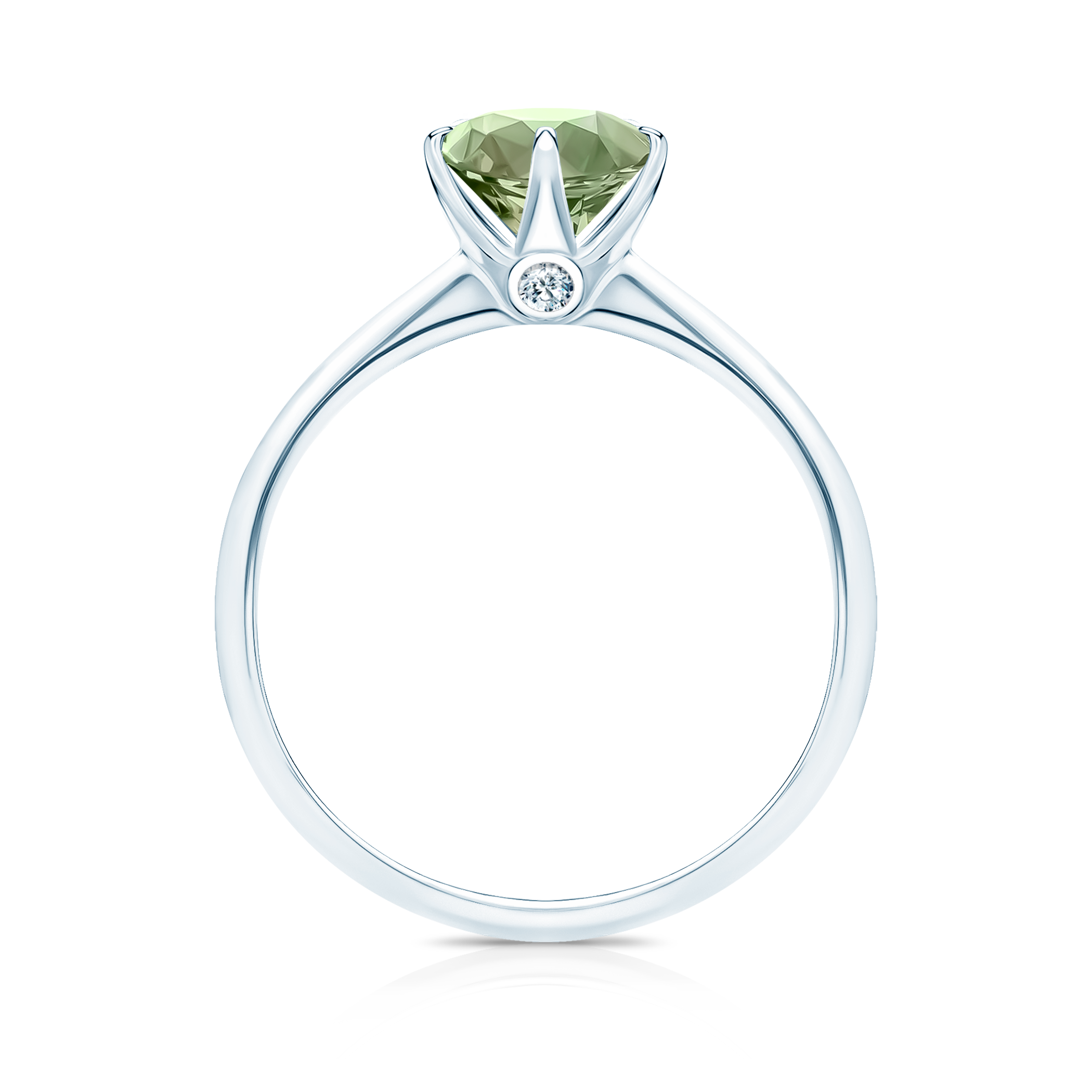 Pierścionek zaręczynowy The Journey: białe złoto, zielony szafir - 3