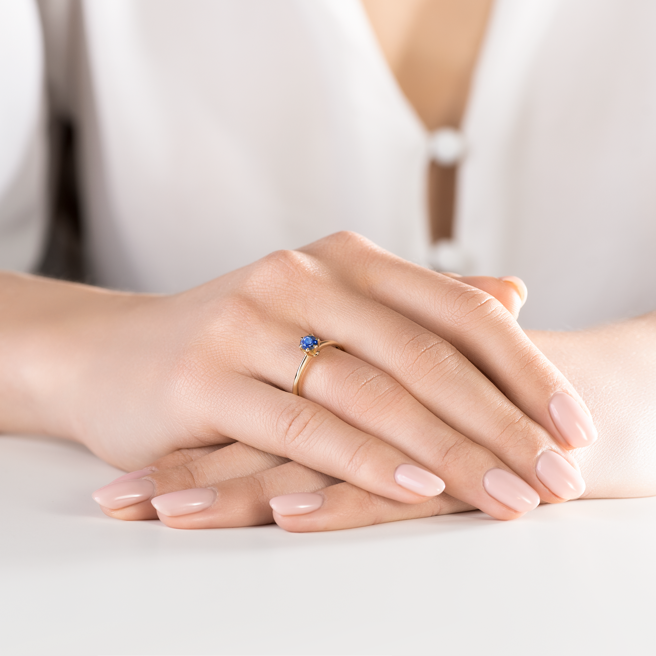 Verlobungsring The Journey: Gold, Blau Saphir - 5