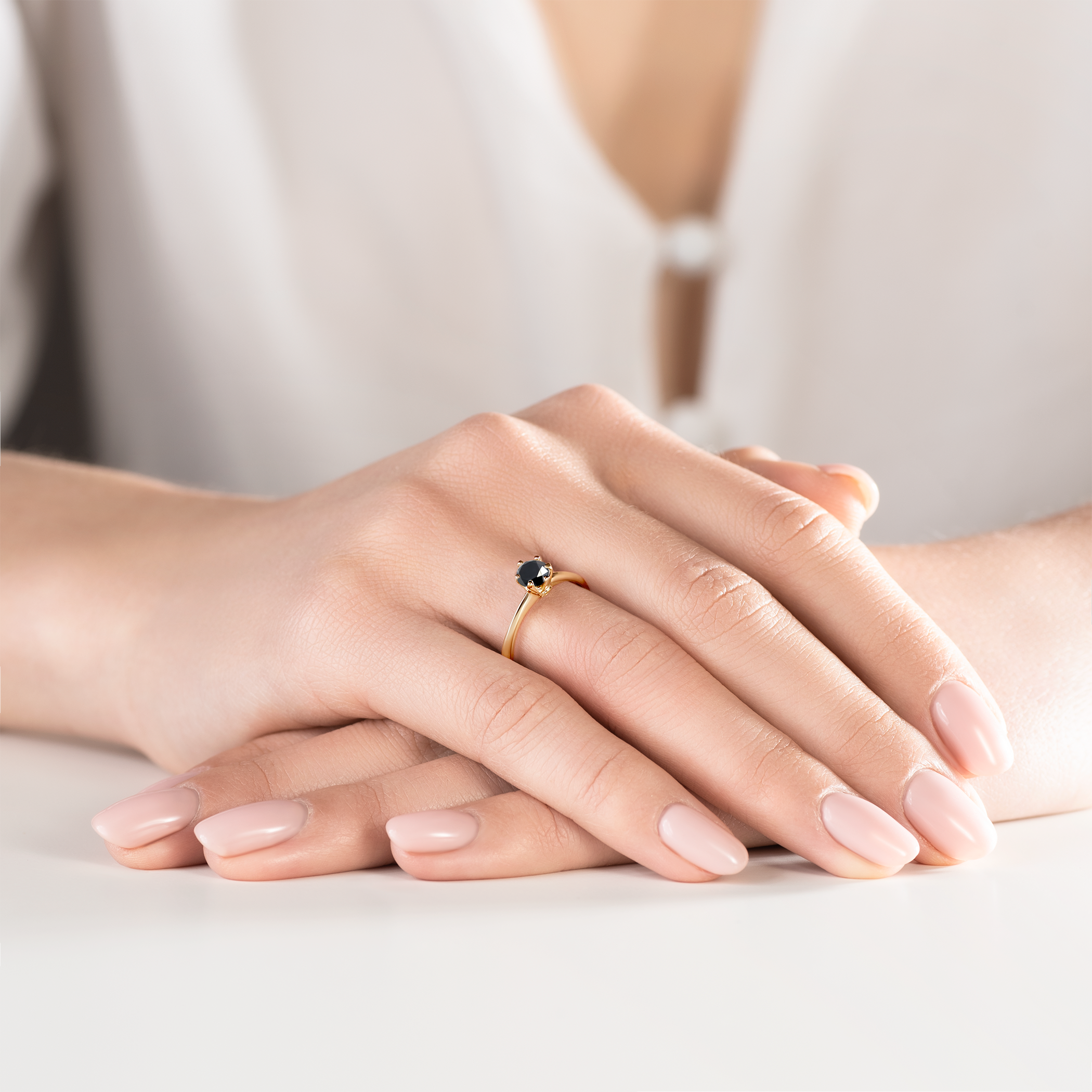 Verlobungsring The Journey: Gold, Schwarz Diamant