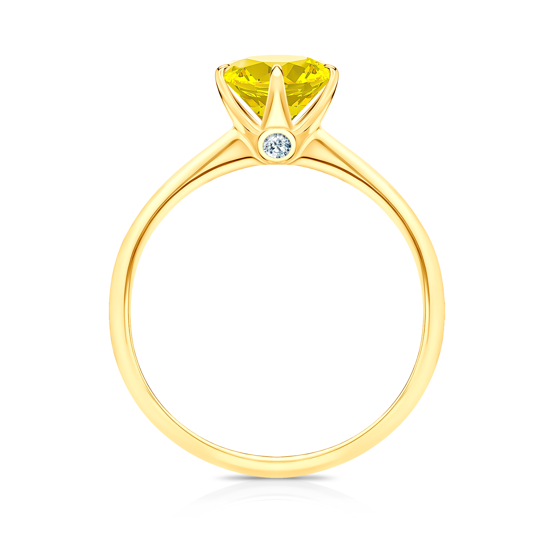 Pierścionek zaręczynowy The Journey: złoty, żółty szafir - 3
