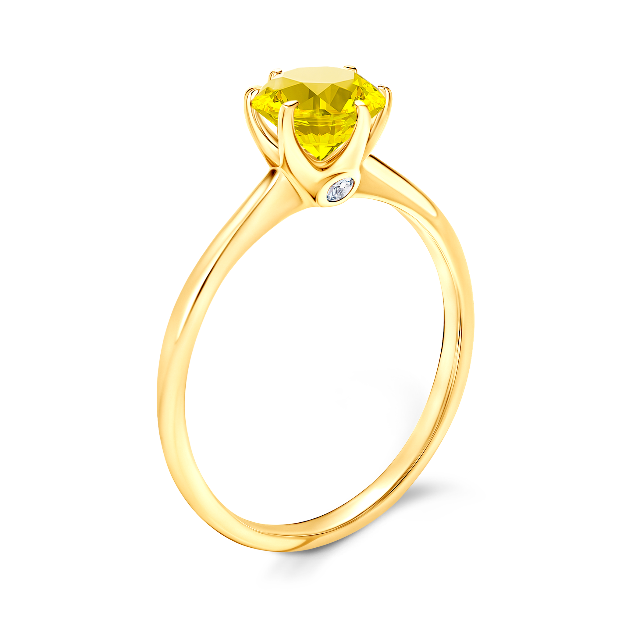 Pierścionek zaręczynowy The Journey: złoty, żółty szafir - 4