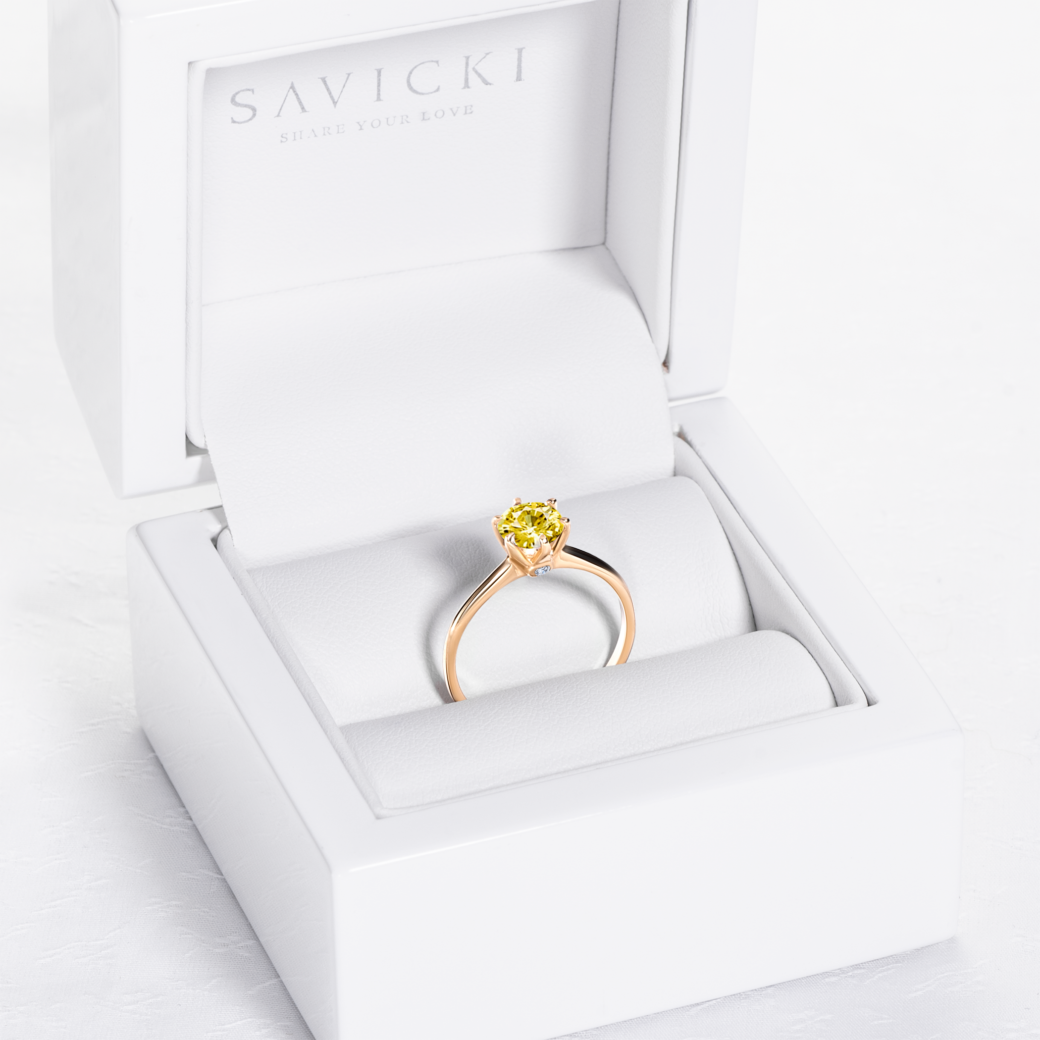 Pierścionek zaręczynowy The Journey: złoty, żółty szafir - 7