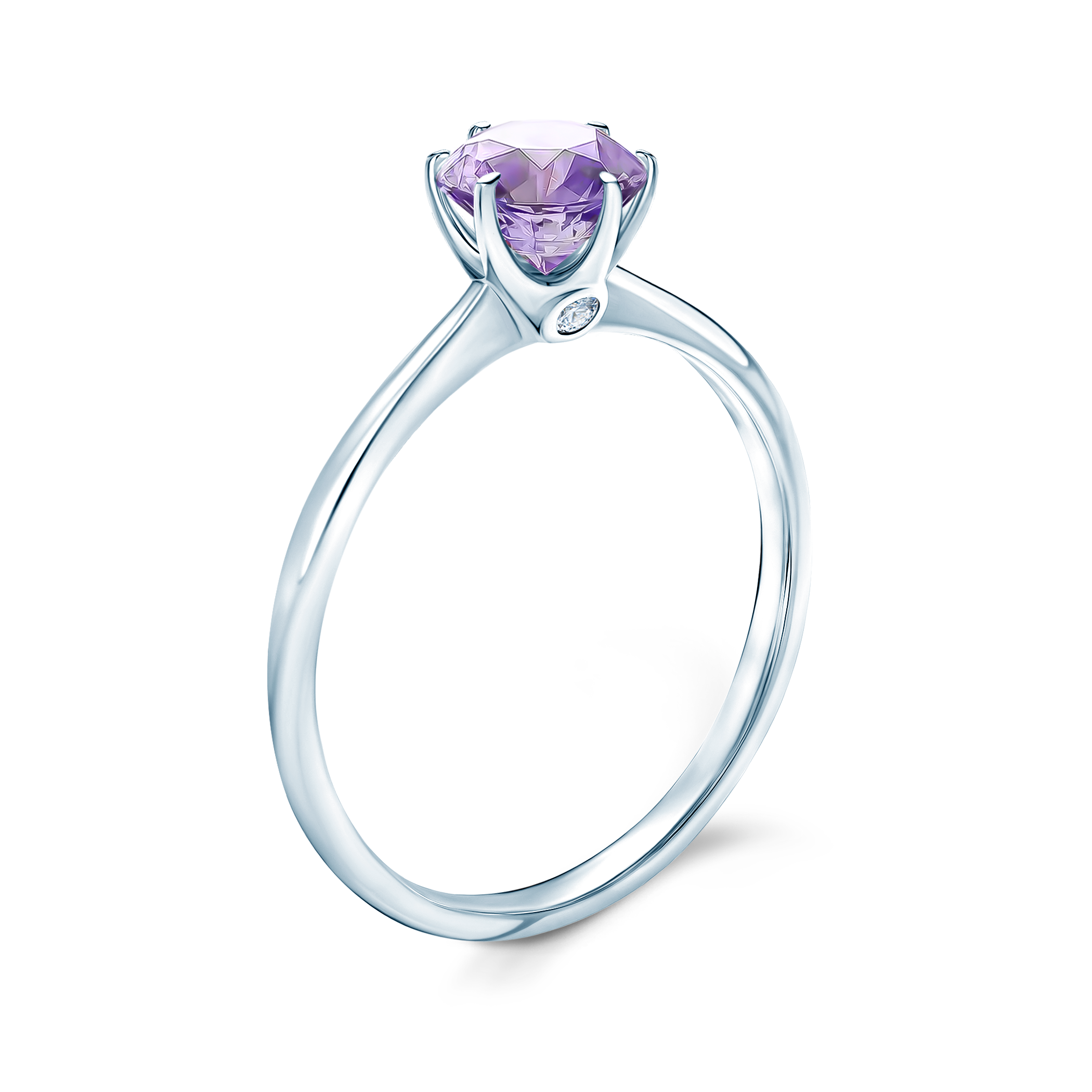 Verlobungsring The Journey: Weißgold, Violetter Saphir
