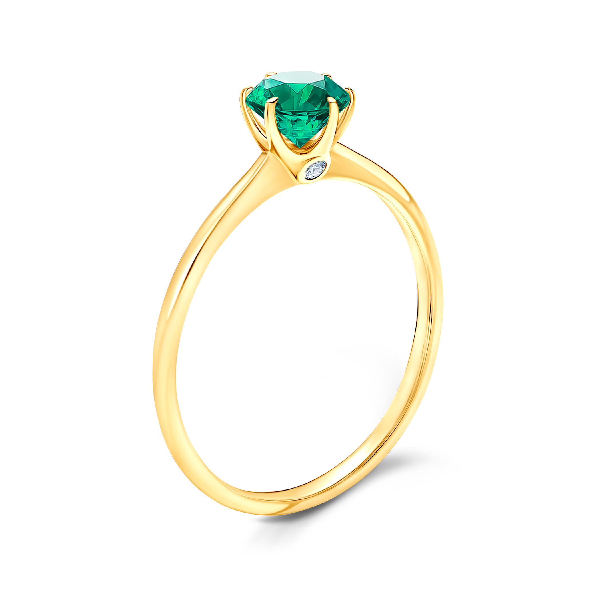 Pierścionek zaręczynowy The Journey: złoty, szmaragd