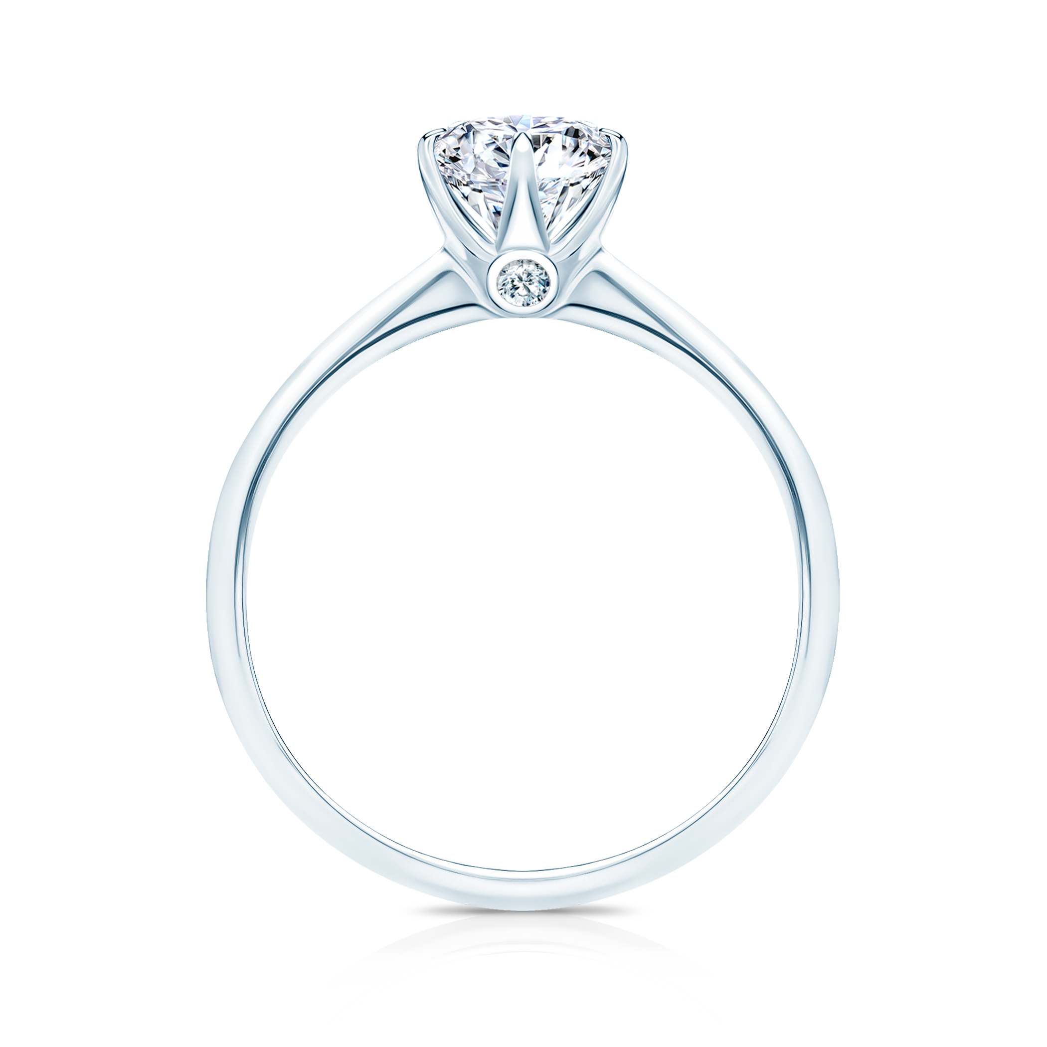 Pierścionek zaręczynowy The Journey: białe złoto, biały szafir