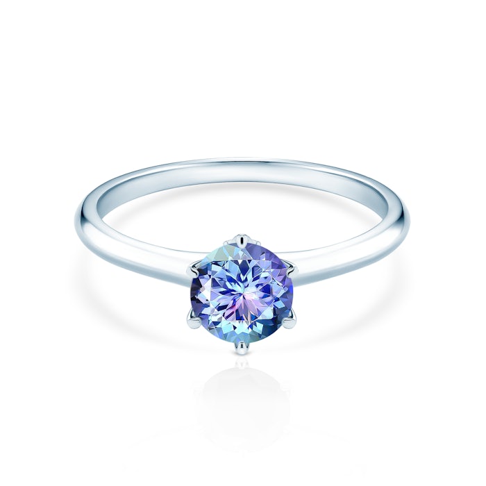 Zásnubní prsten The Journey: bílé zlato, tanzanit