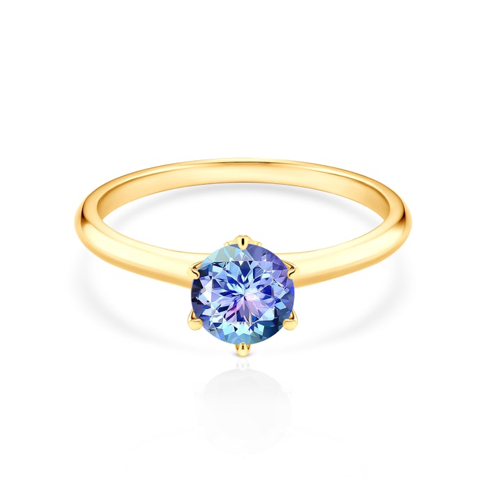 Pierścionek zaręczynowy The Journey: złoty, tanzanit