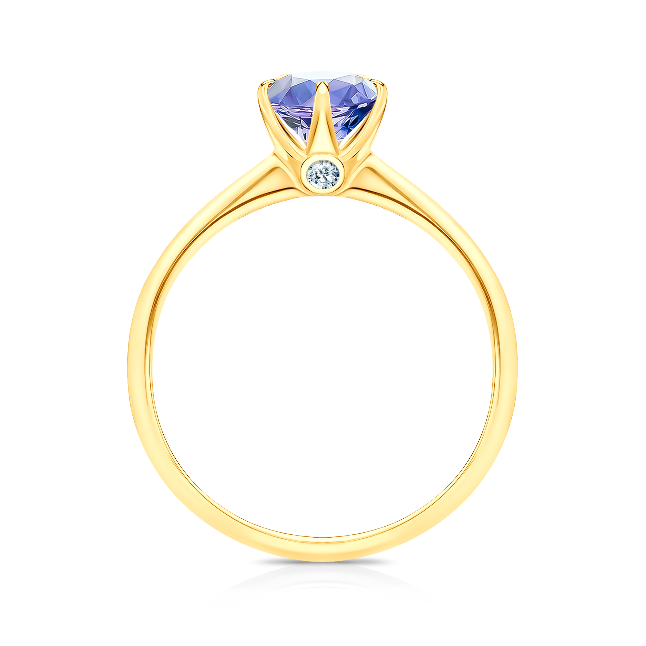 Pierścionek zaręczynowy The Journey: złoty, tanzanit