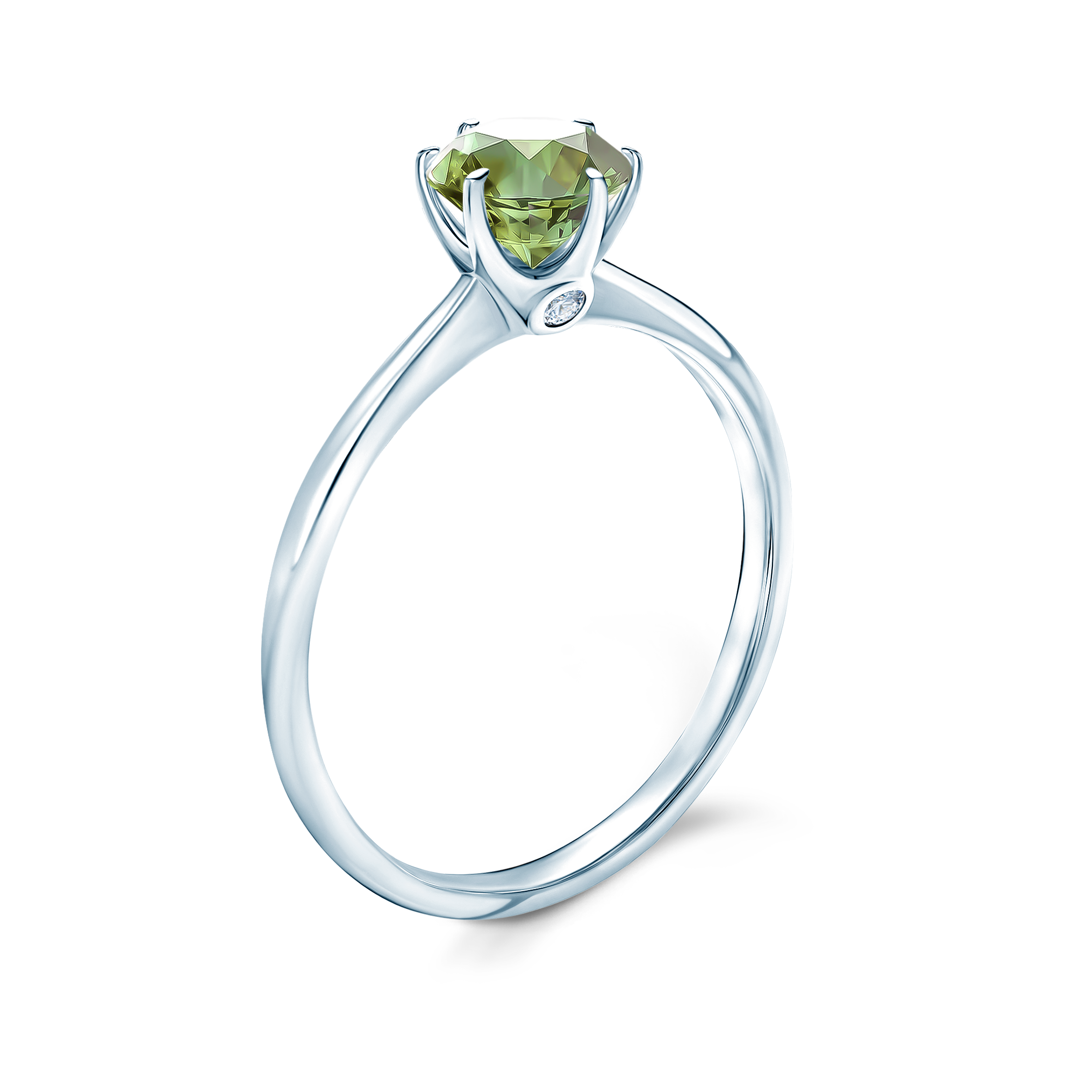 Verlobungsring The Journey: Weißgold, Grüner Saphir