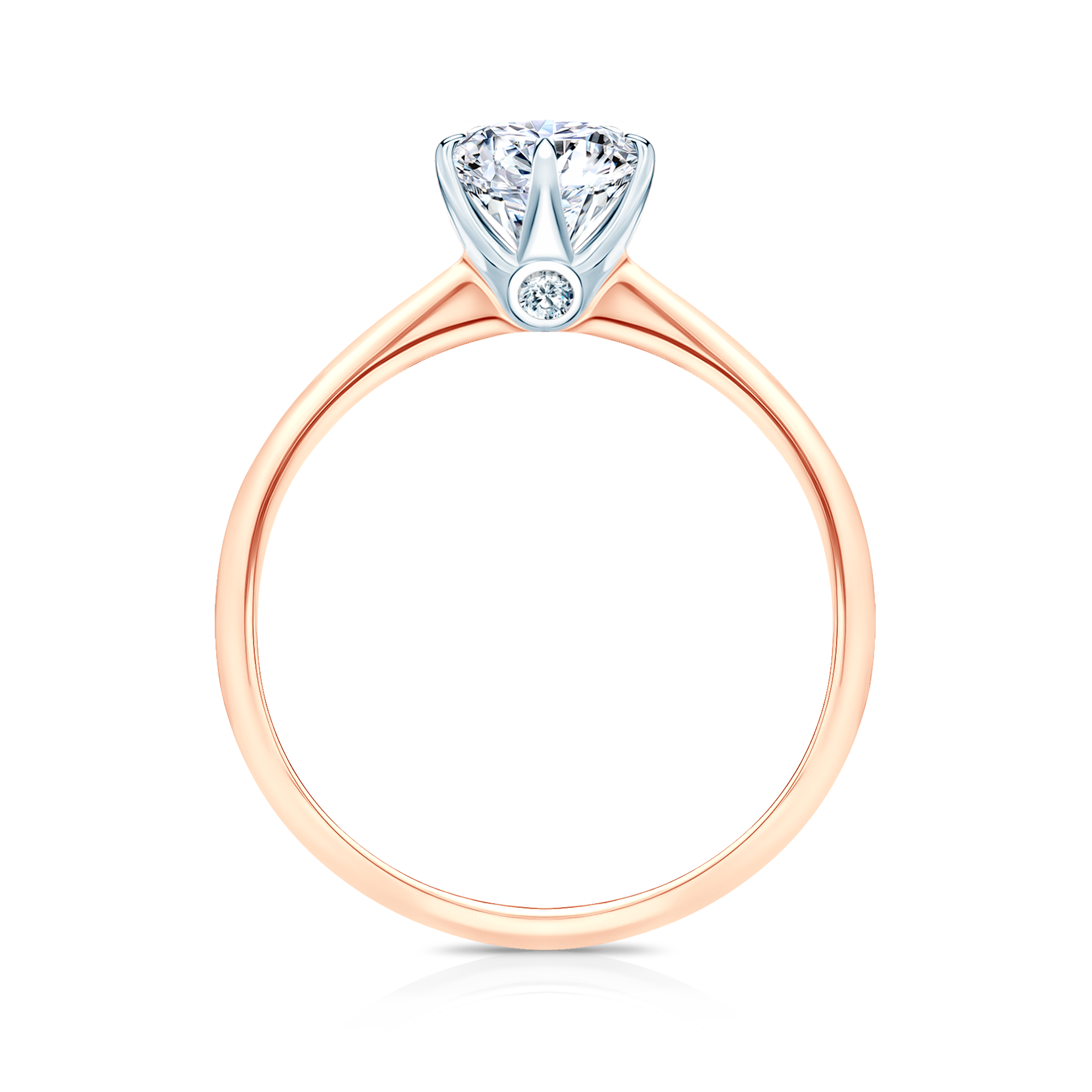 Pierścionek zaręczynowy The Journey: dwukolorowe złoto, z białym szafirem