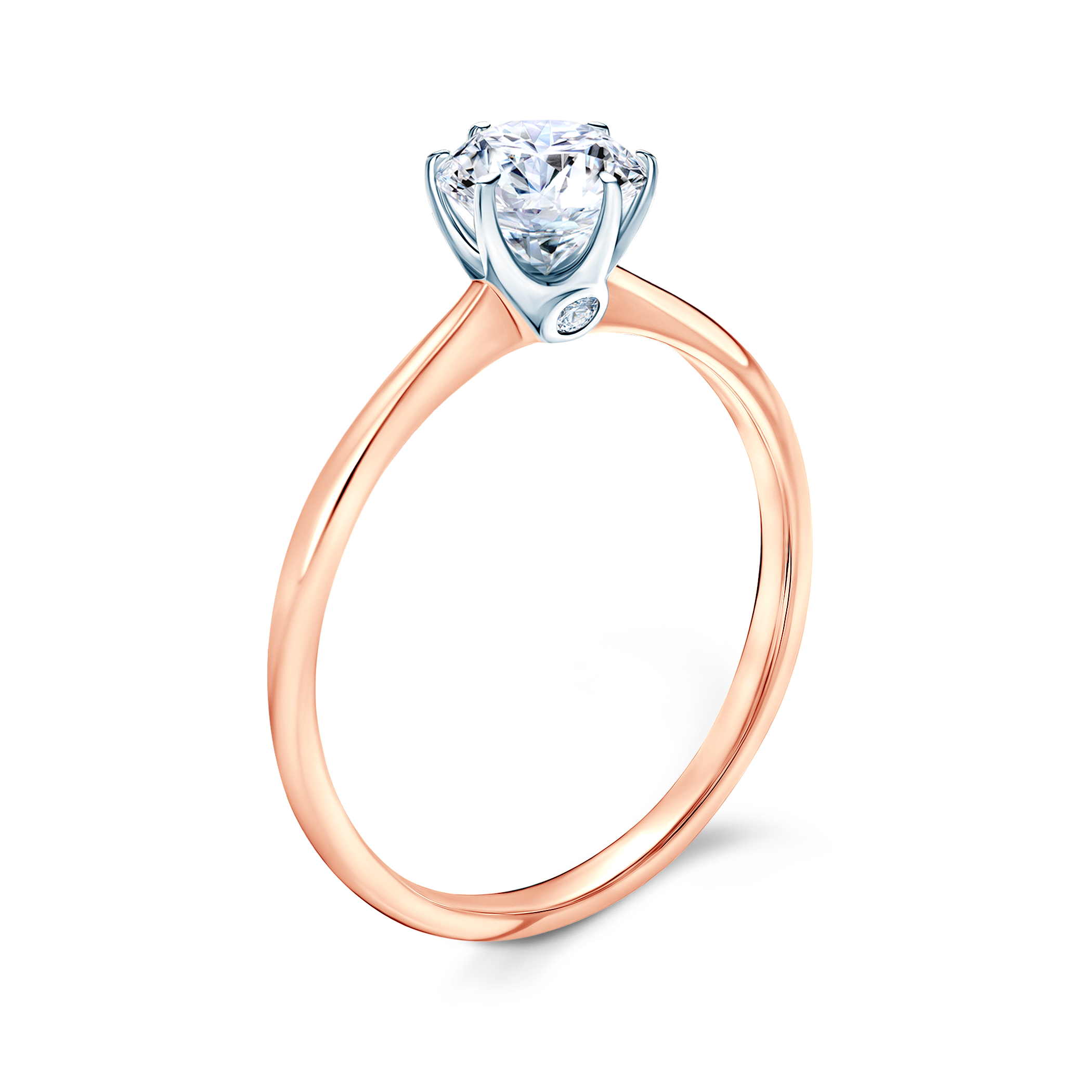 Pierścionek zaręczynowy The Journey: dwukolorowe złoto, z białym szafirem