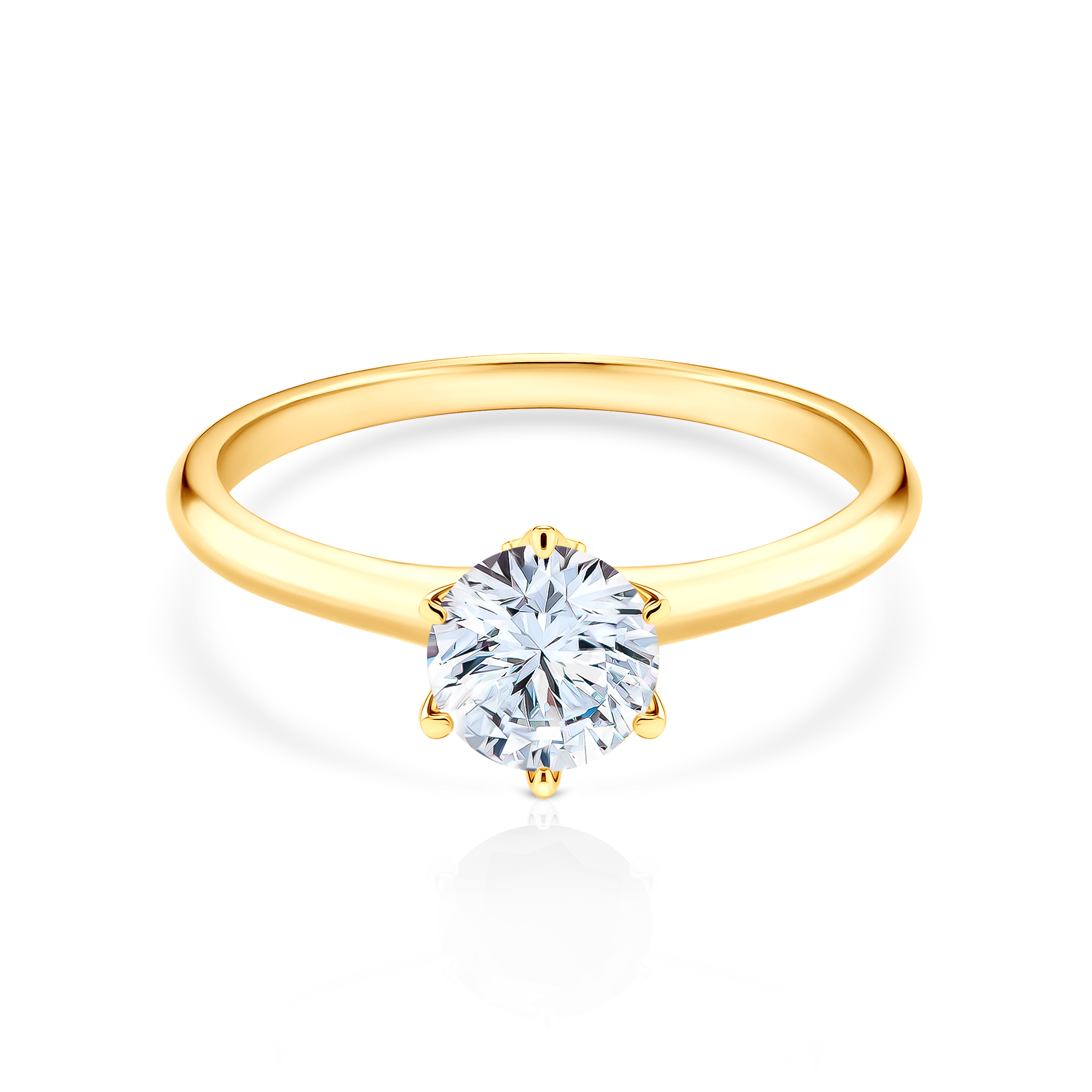 Pierścionek zaręczynowy The Journey: złoty, biały szafir