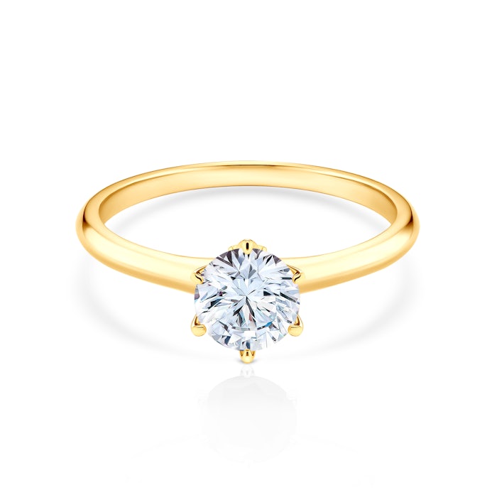 The Journey Collection | Solitaire Engagement Ring: gold, white sapphire