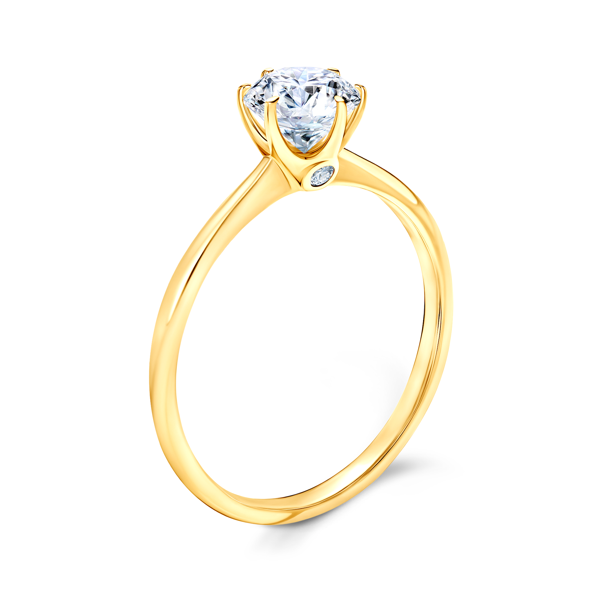 Verlobungsring The Journey: Gold, Weißer Saphir