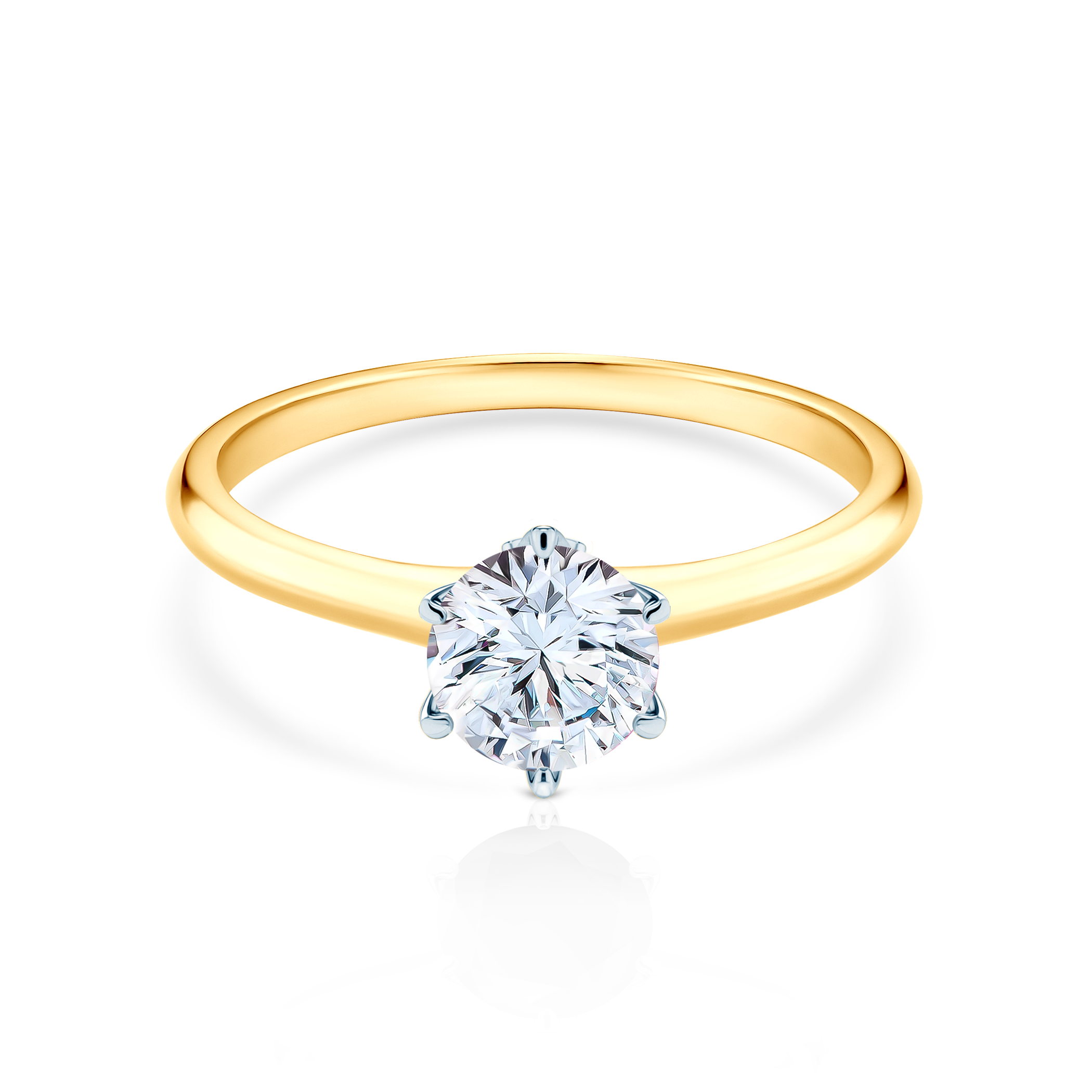 Pierścionek zaręczynowy The Journey: dwukolorowe złoto, z białym szafirem