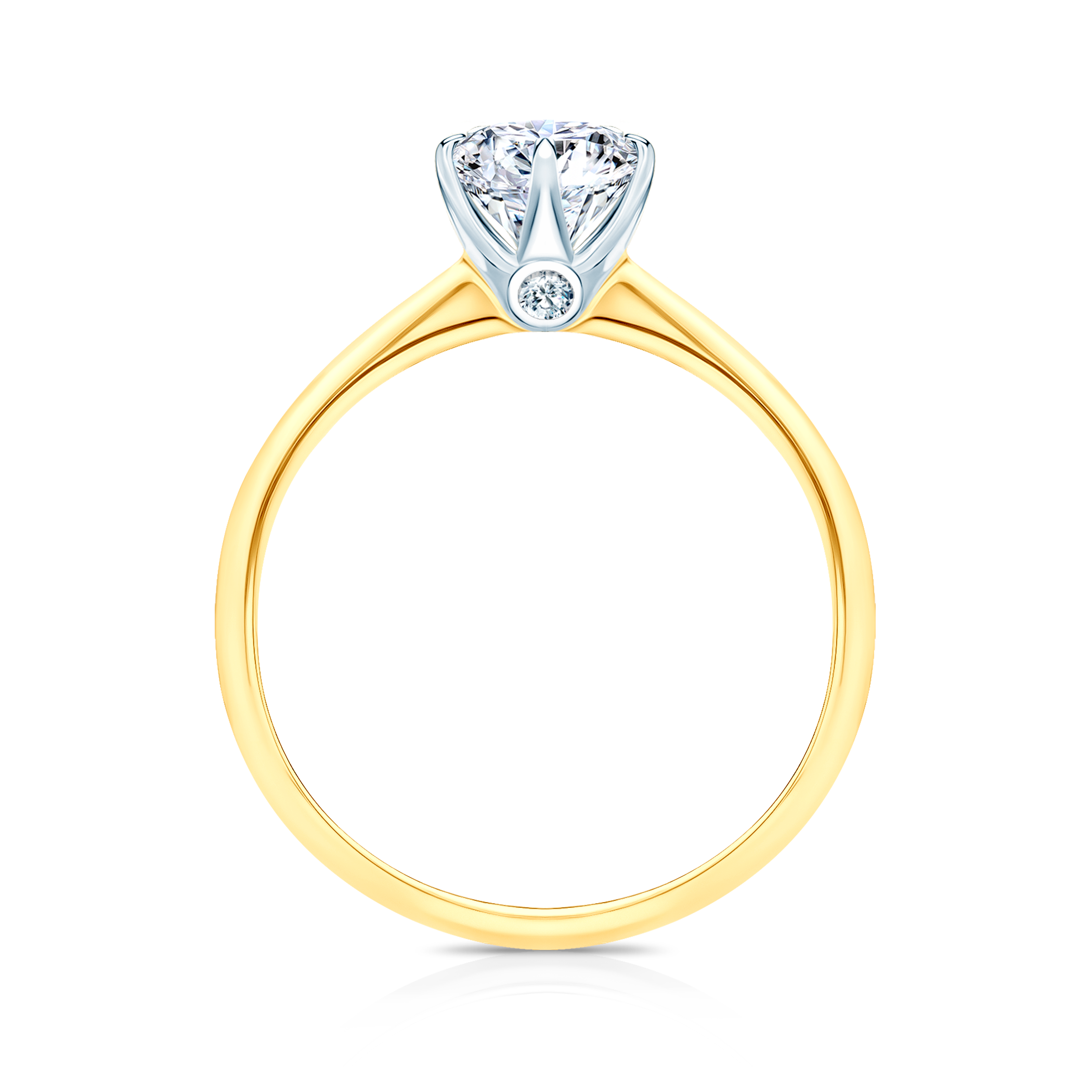 Pierścionek zaręczynowy The Journey: dwukolorowe złoto, z białym szafirem