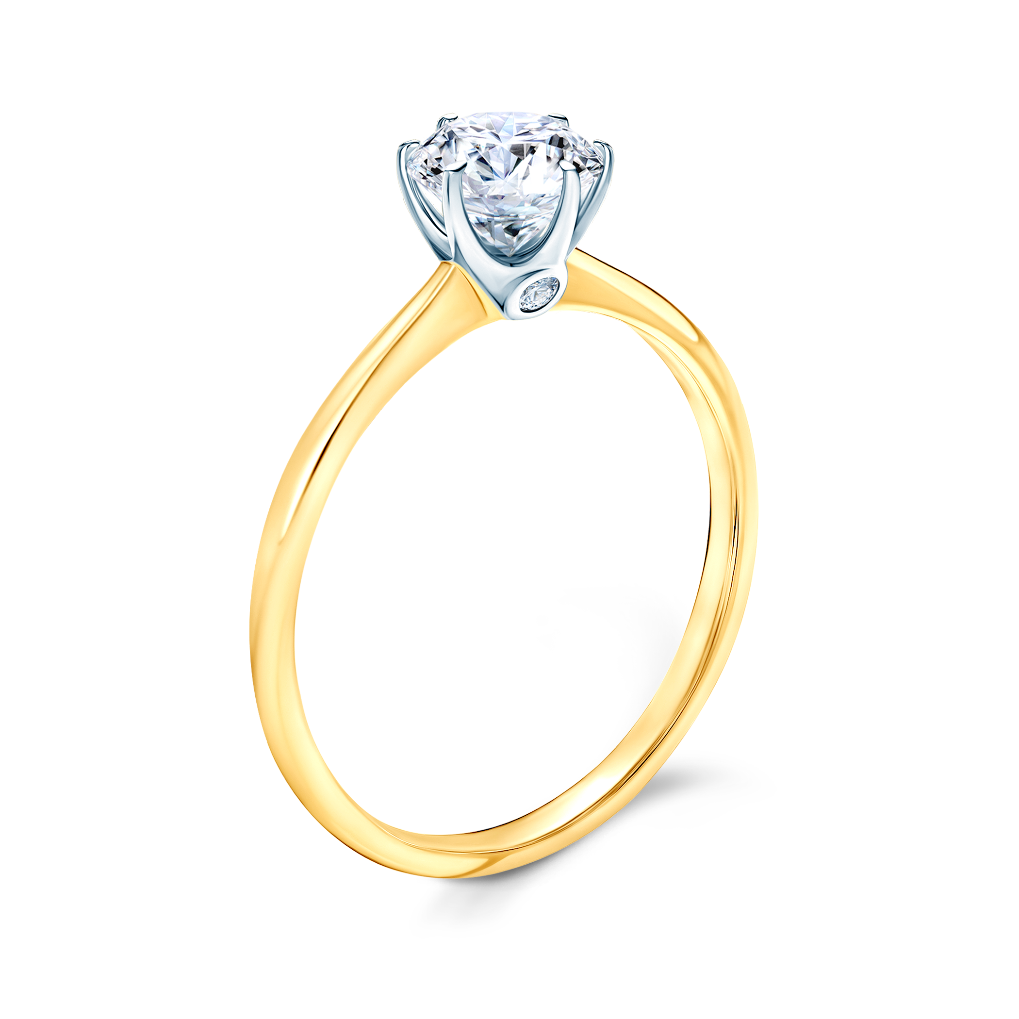 Pierścionek zaręczynowy The Journey: dwukolorowe złoto, z białym szafirem